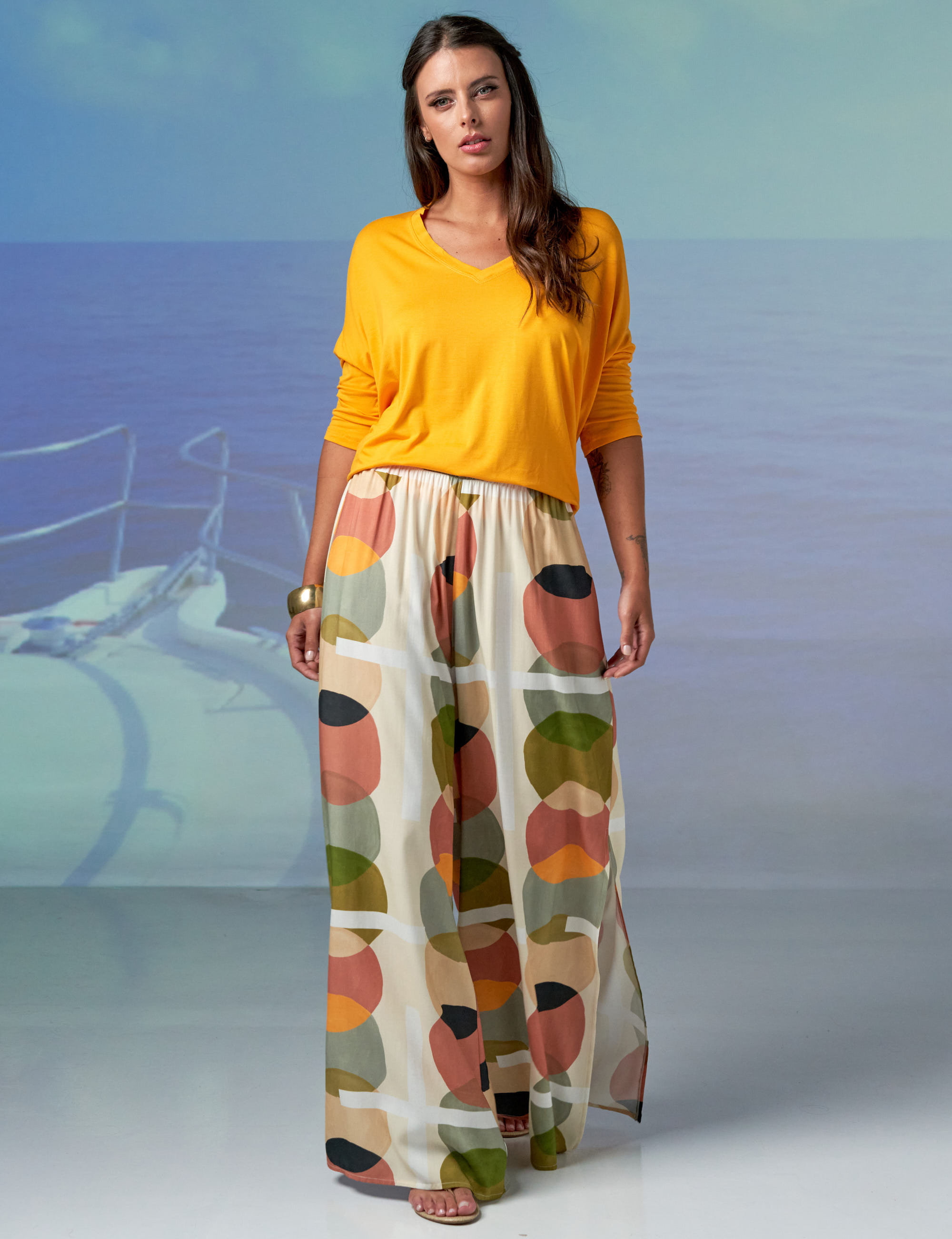 Blusa Morcego Gola V Maracujá