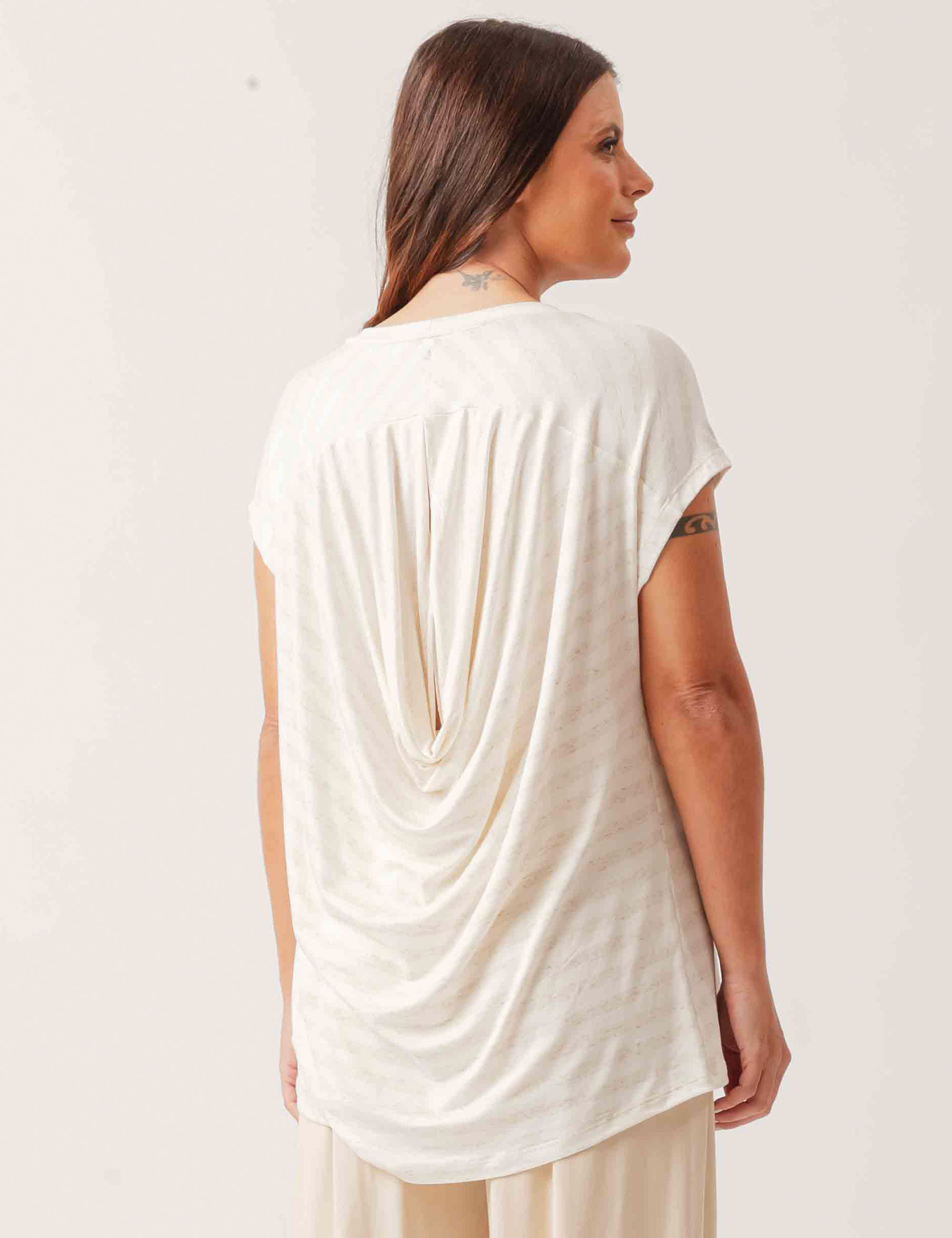 Blusa Drapeada Costa Listra Linen