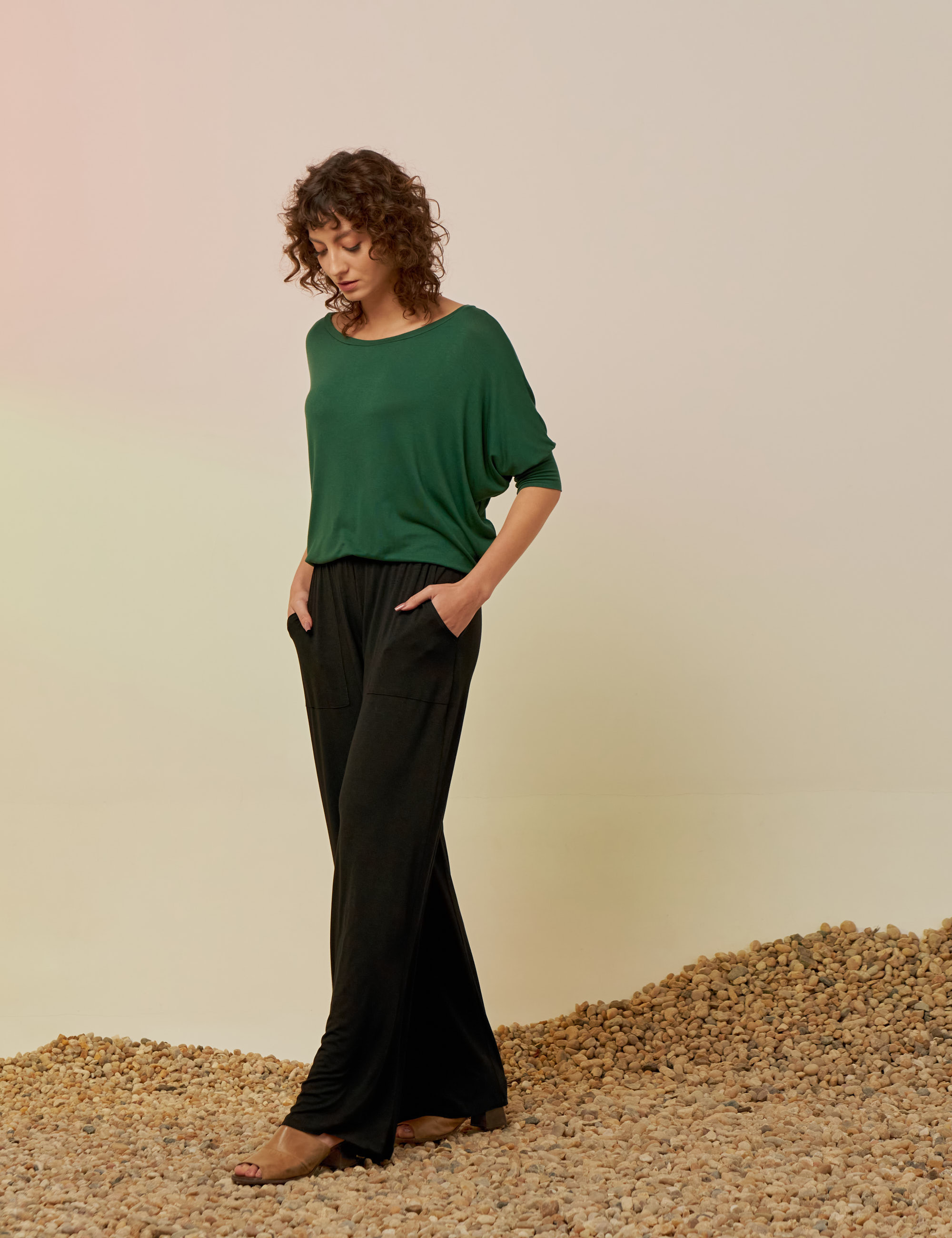 Blusa Quadrada Verde Folha -U