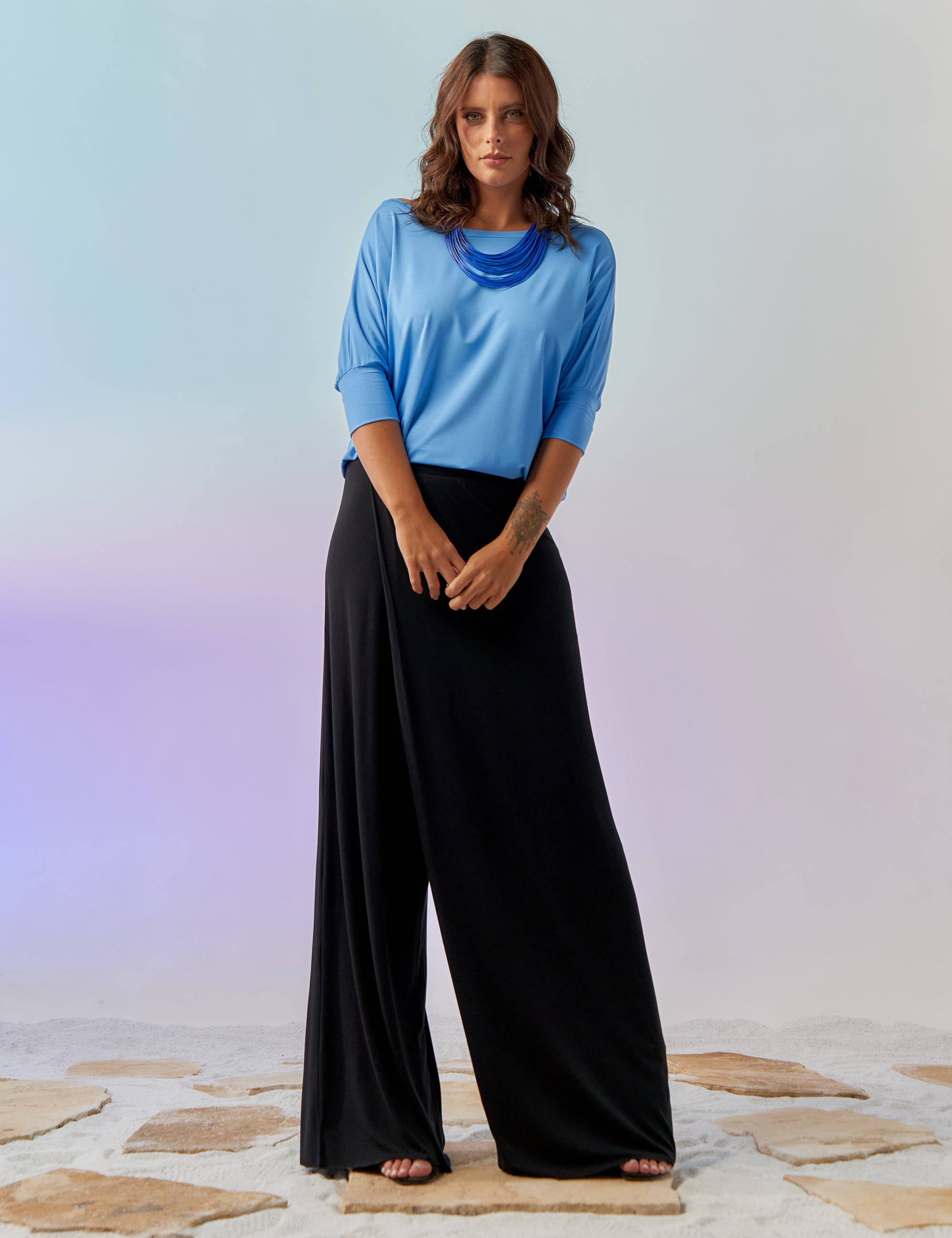 Blusa Quadrada Celeste