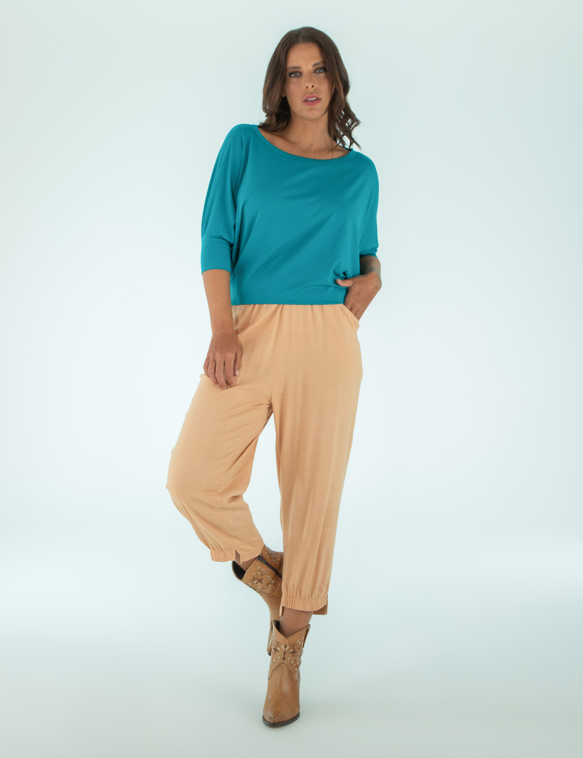 Blusa Quadrada Azul Mediterrâneo