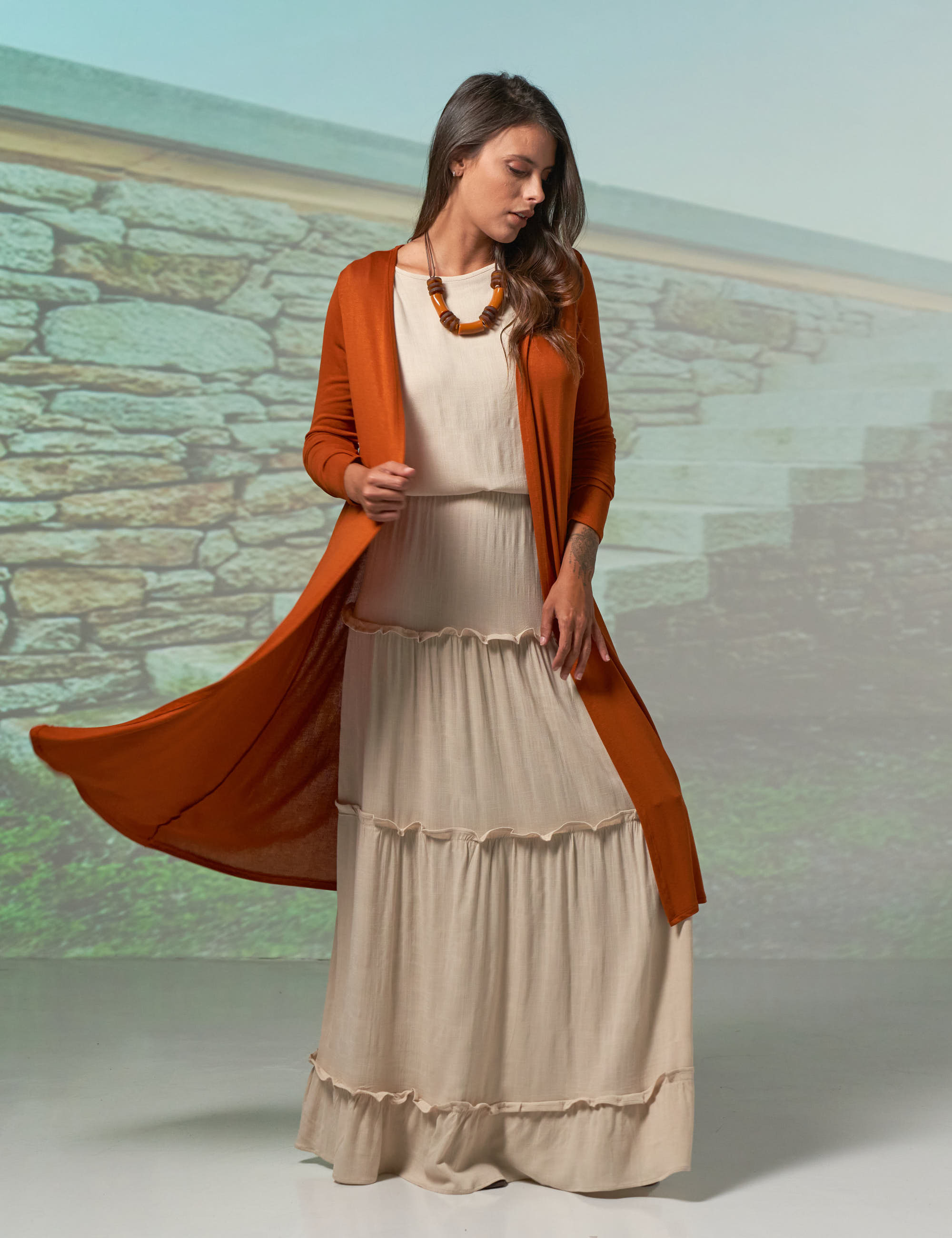 Casaco Longo Soft Canela