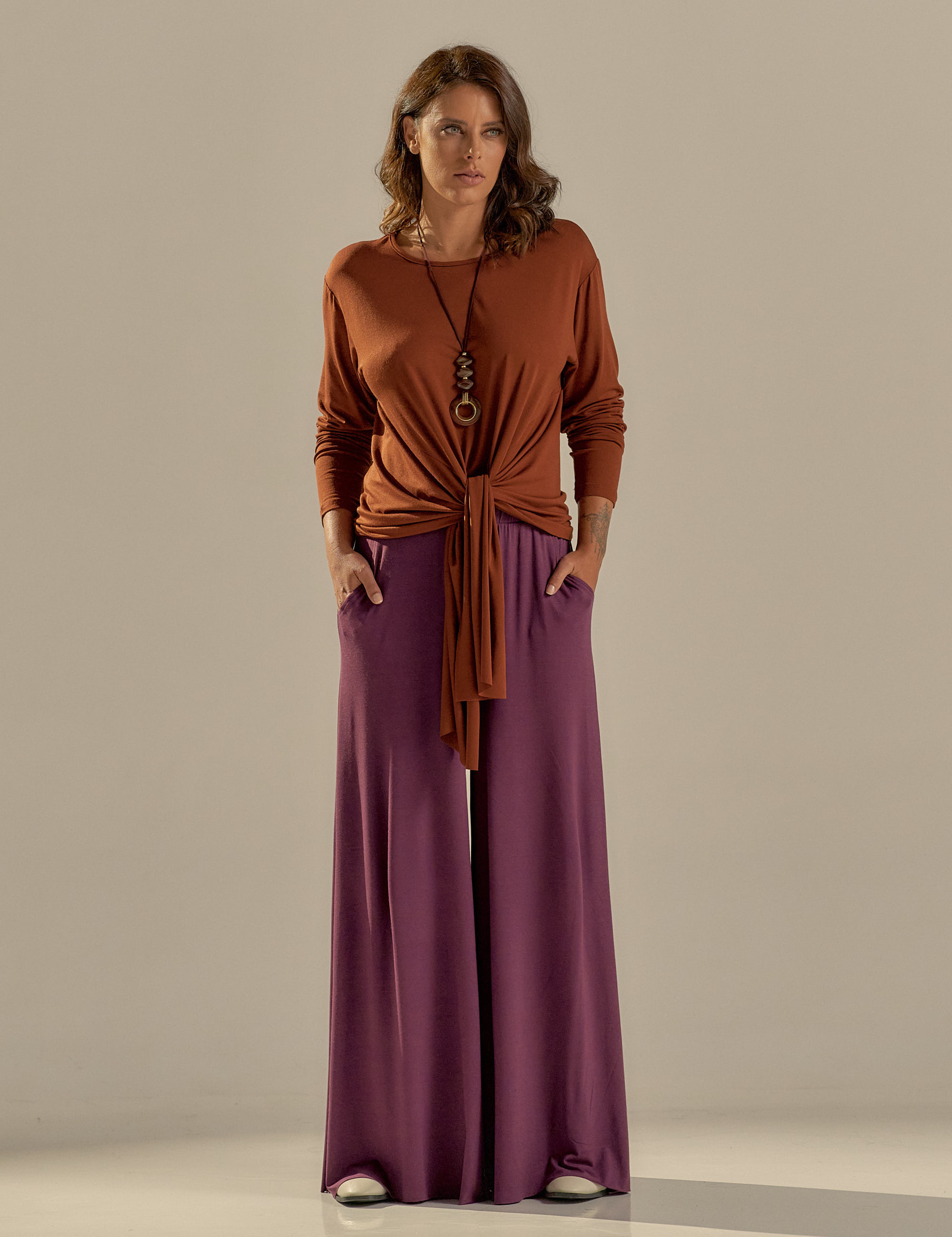 Blusa Nó Manga Longa Cacau