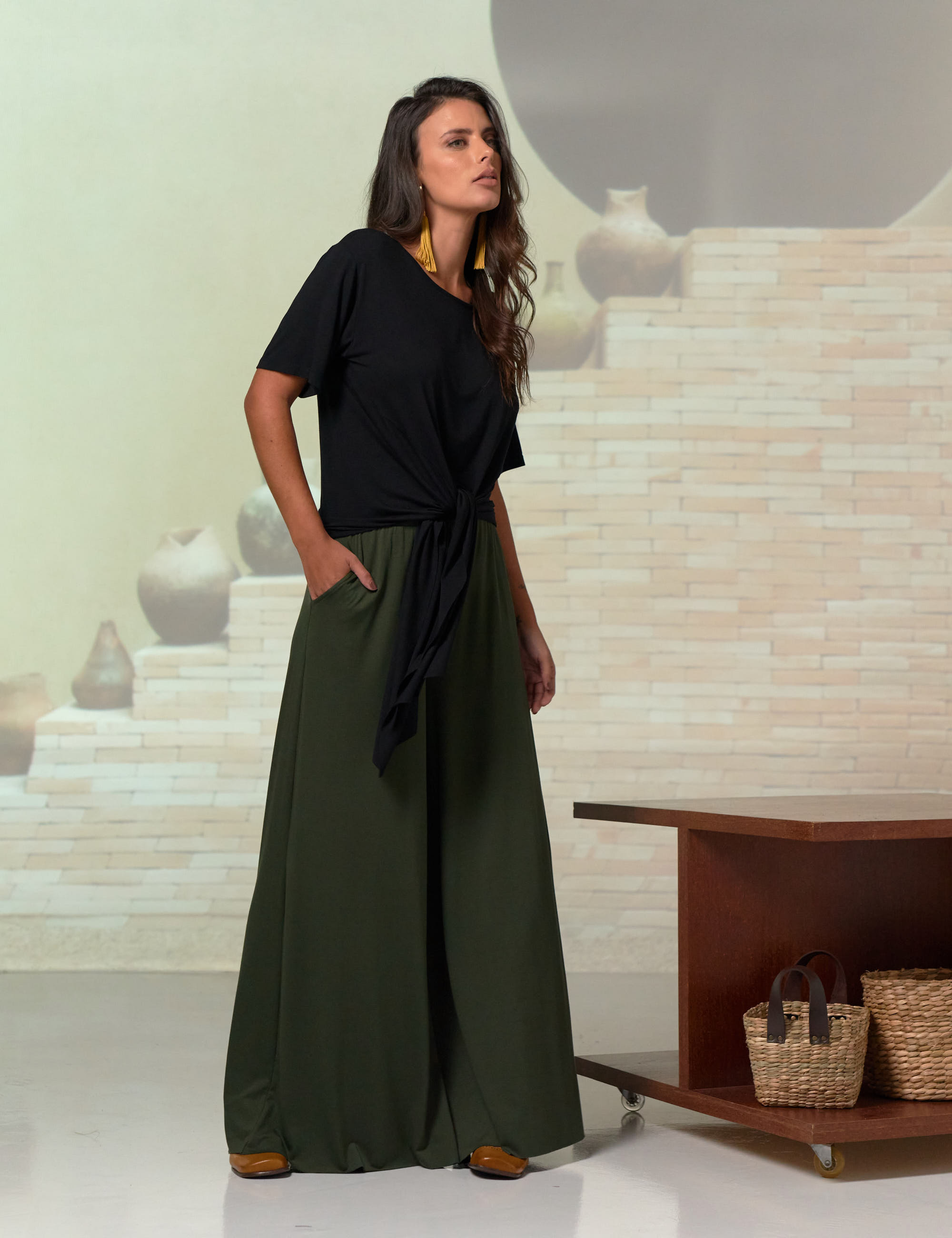 Calça Maxi Pantalona Carnaúba