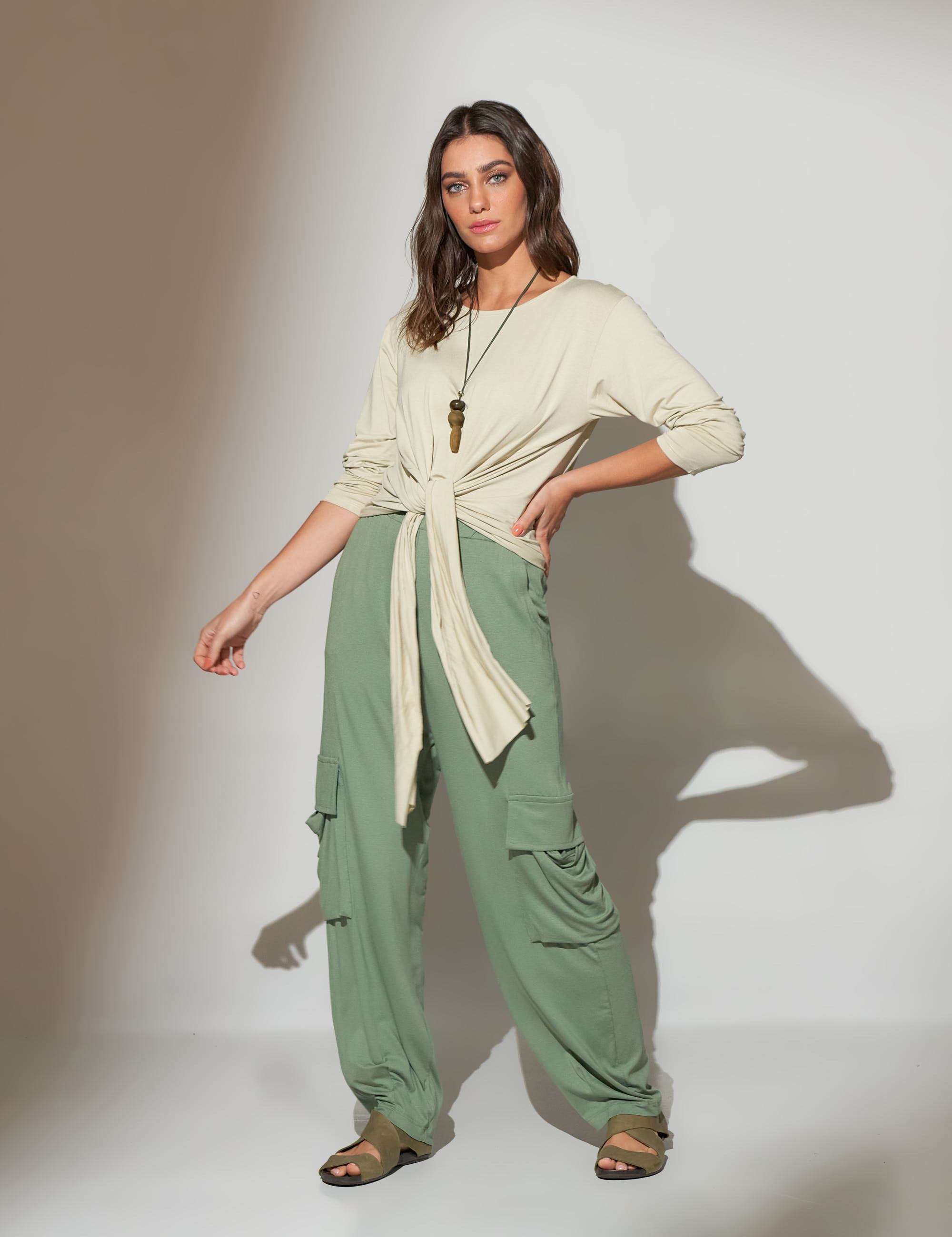 Blusa Nó Manga Longa Gelo