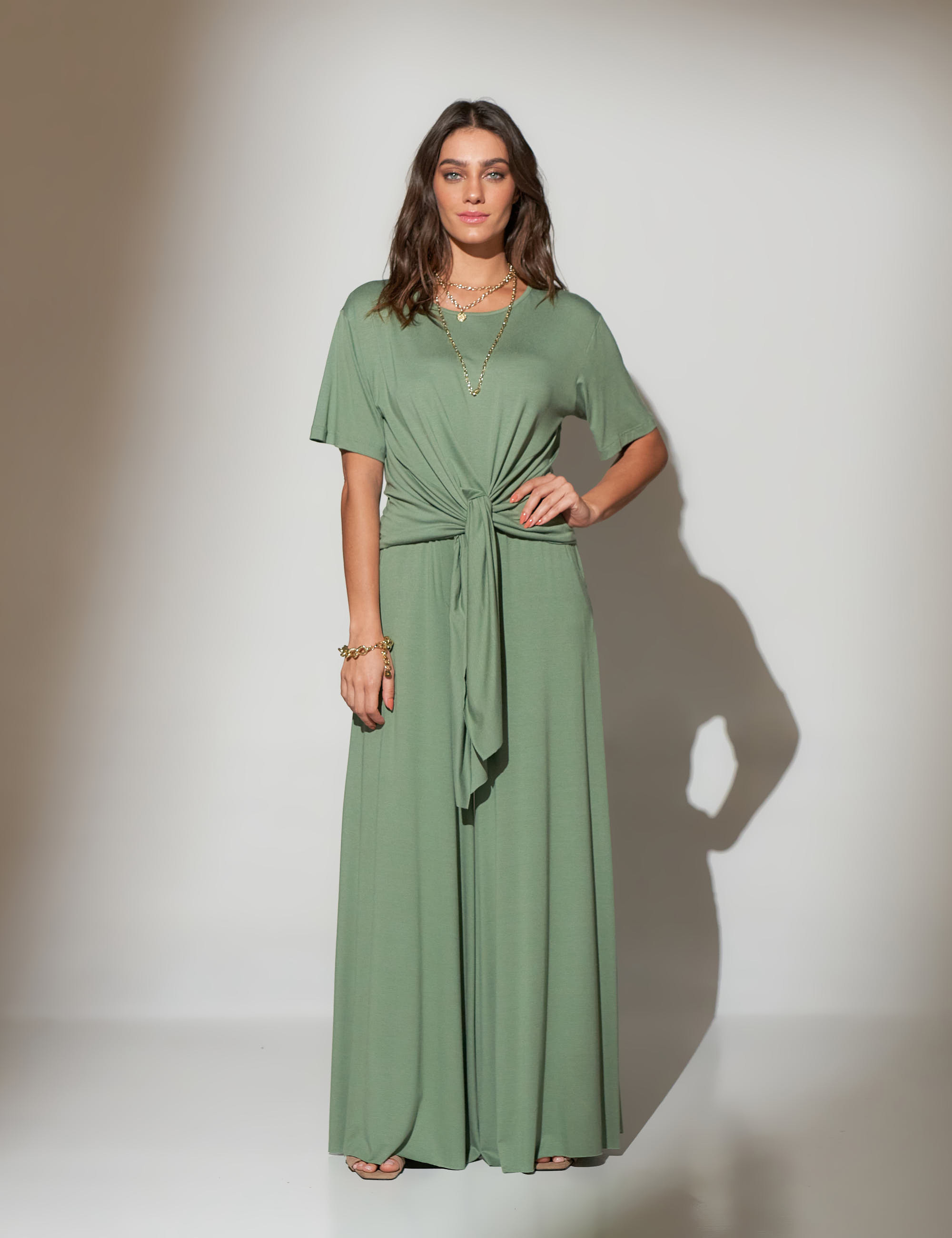 Blusa Nó Frente Azeitona -U