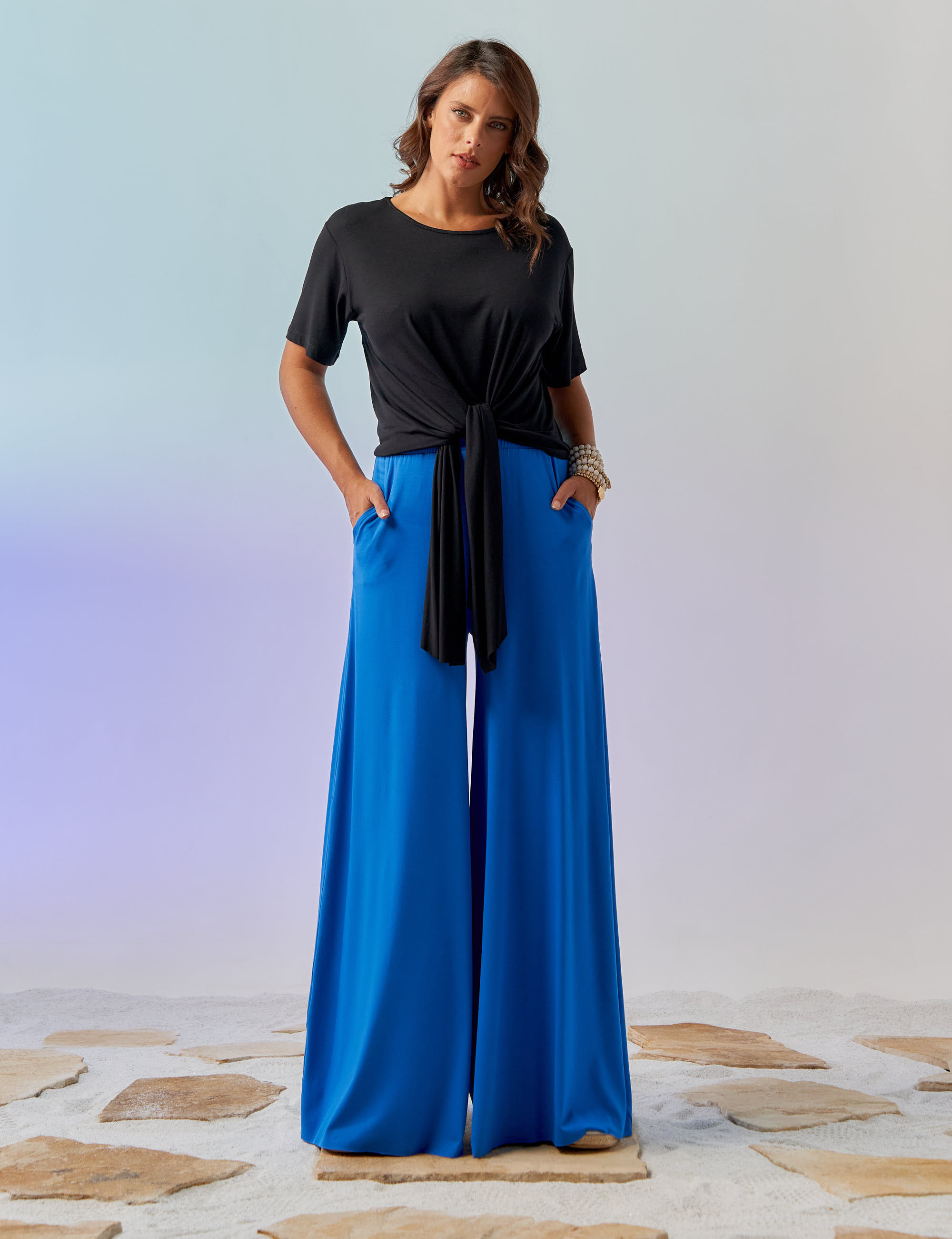 Calça Maxi Pantalona Grego