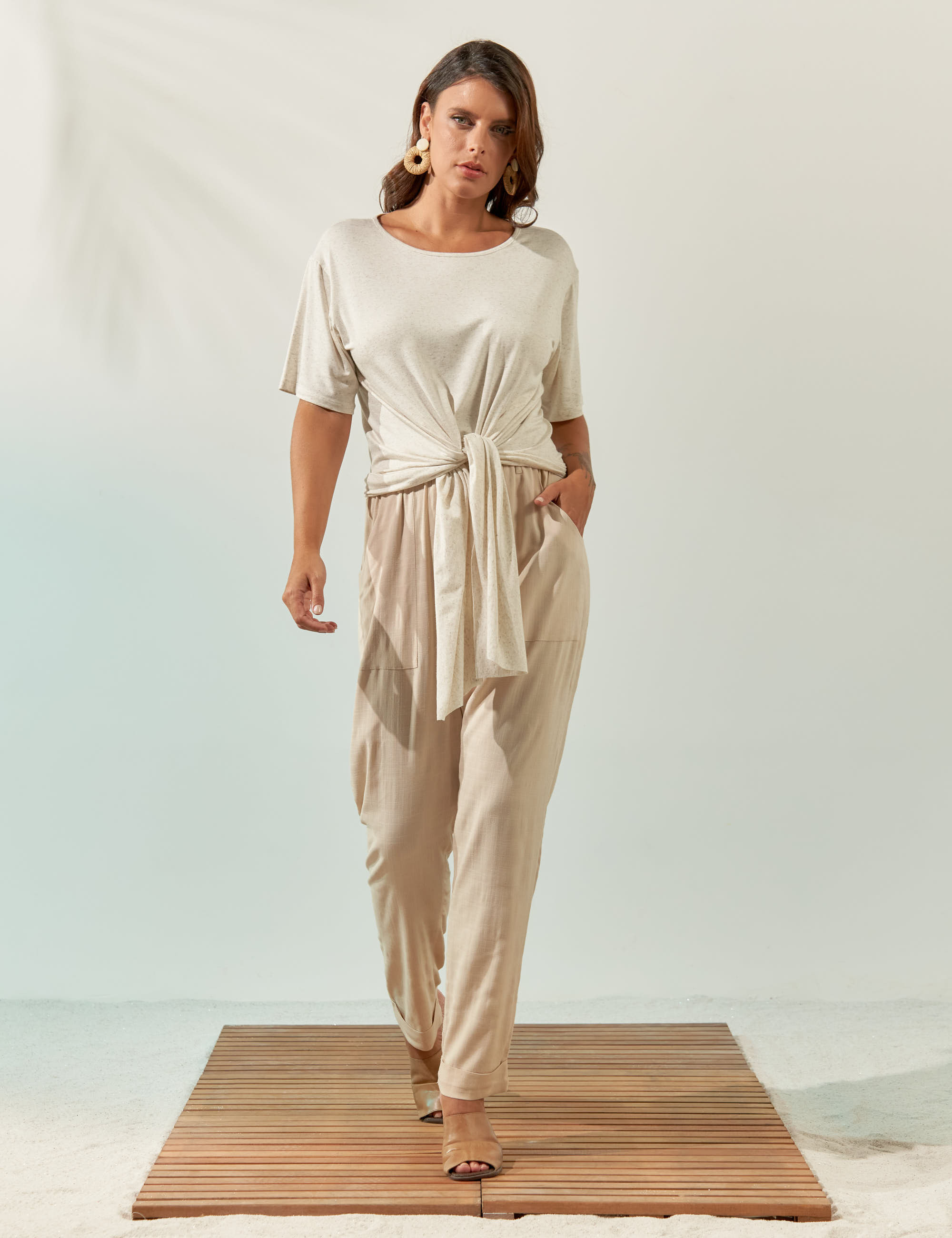 Blusa Nó Frente Linen