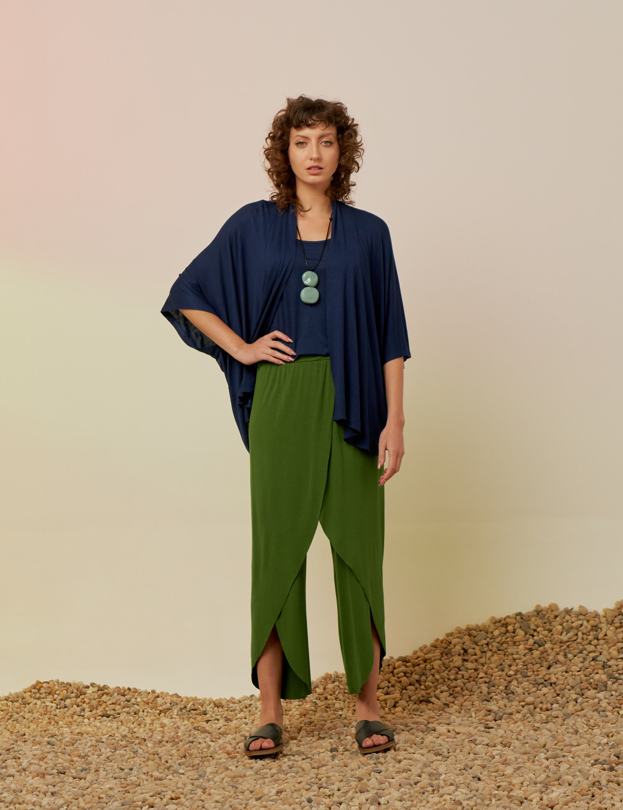 Kimono Malha Marinho