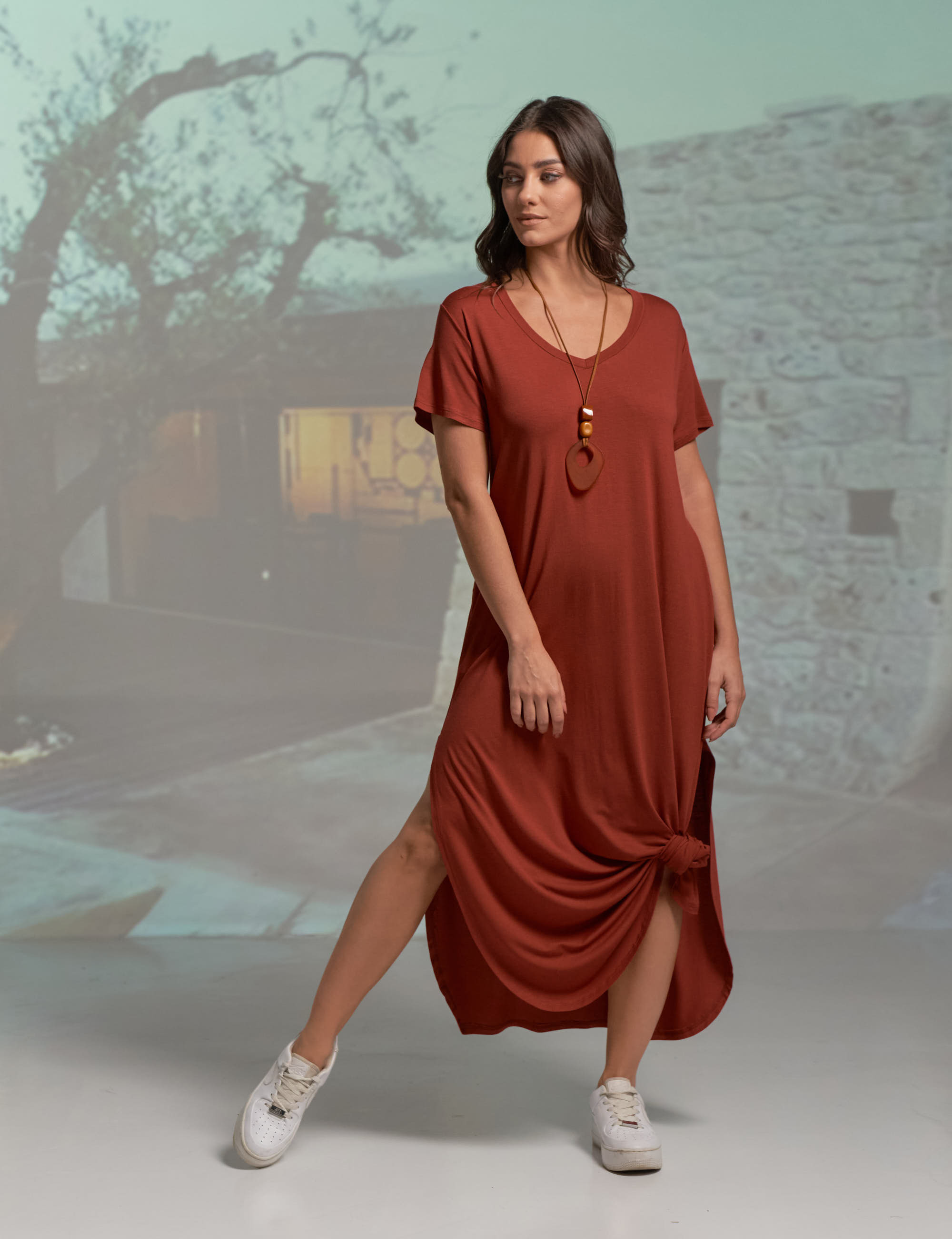 Vestido Camisetão Pinhão