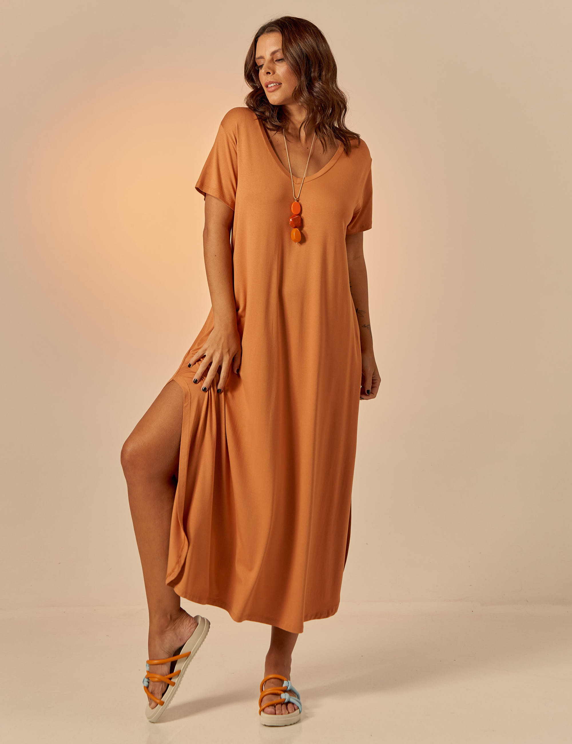 Vestido Camisetão Argila