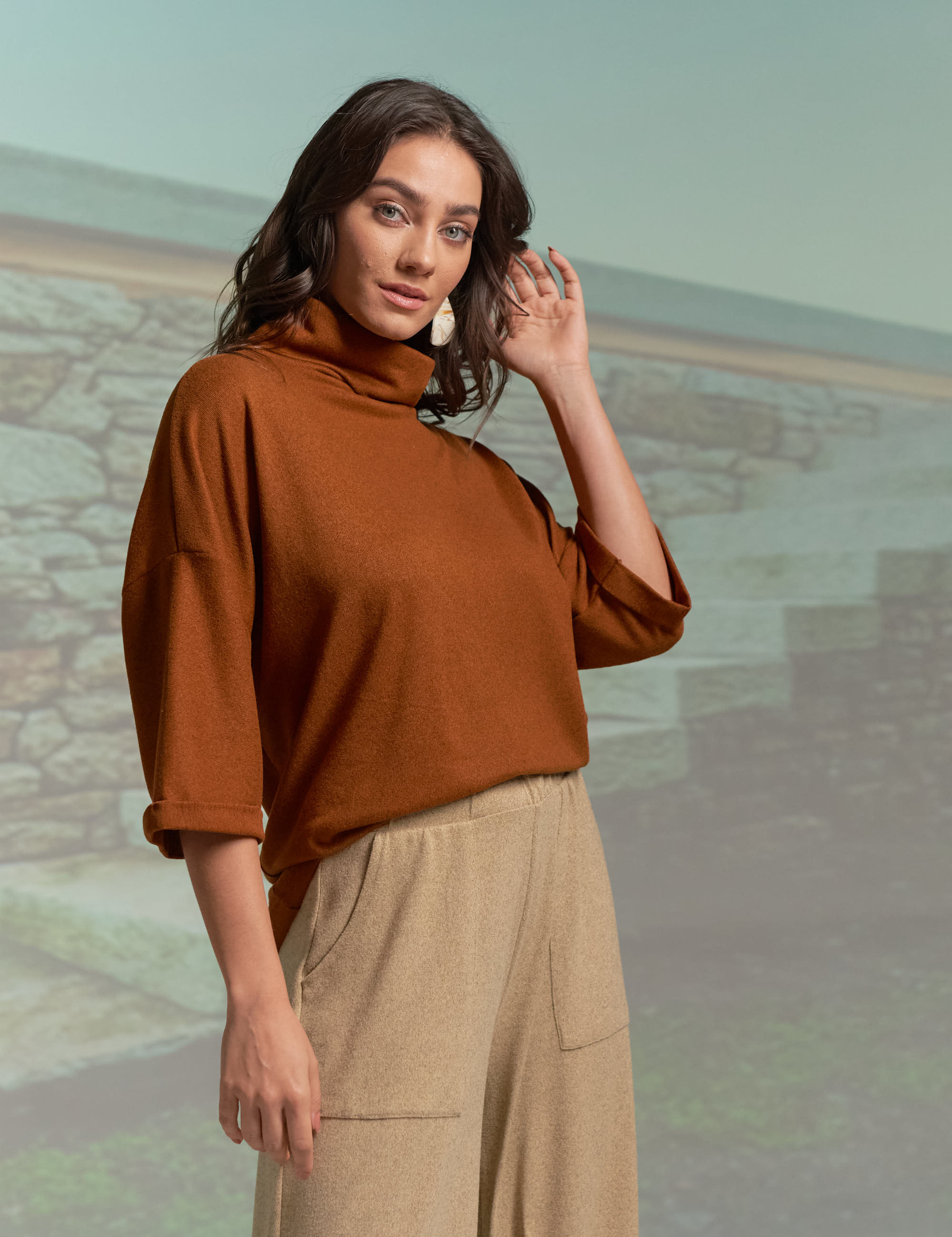 Blusa Ampla Lãnzinha Amendoim