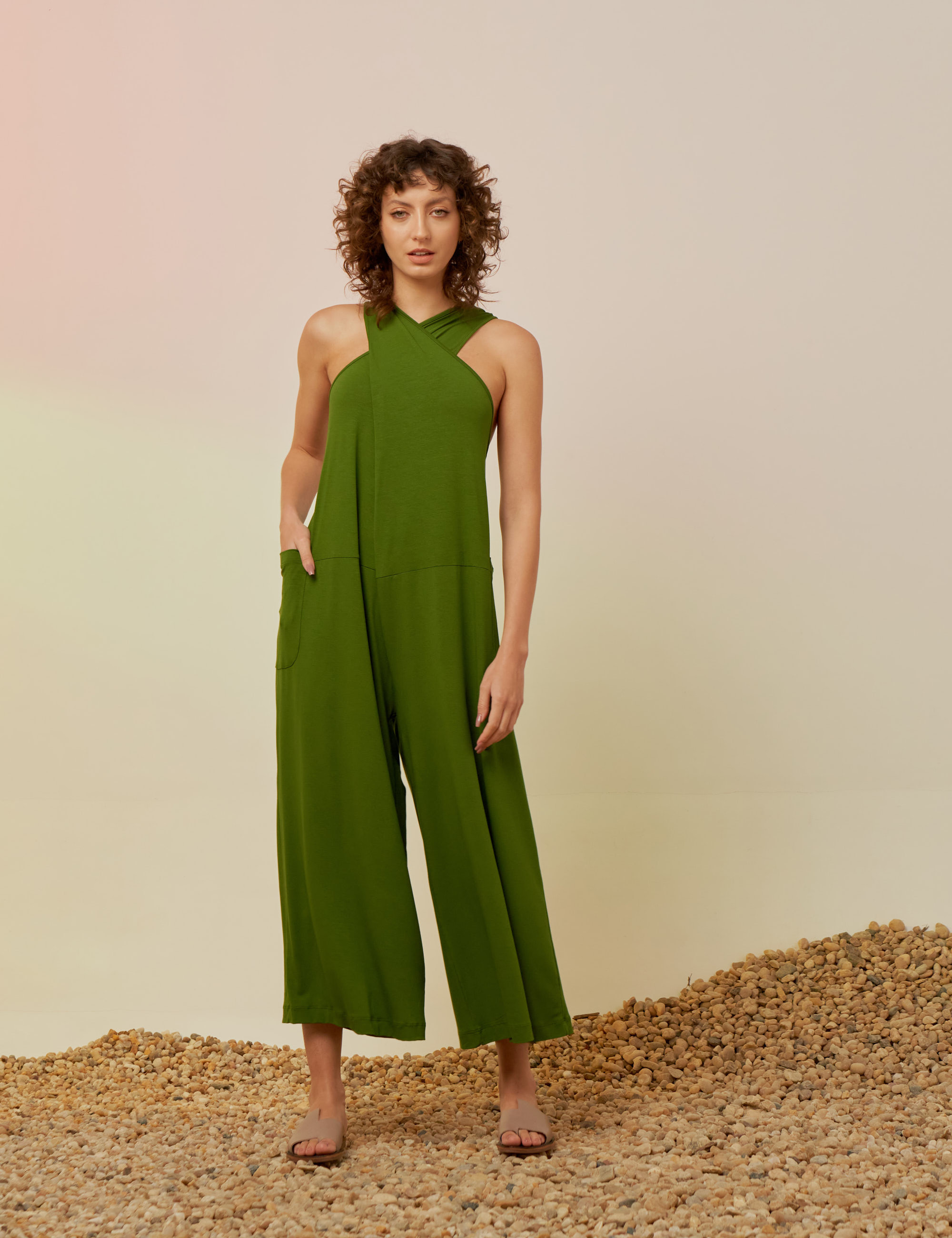 Macacão Alça Cruzada Palmeira