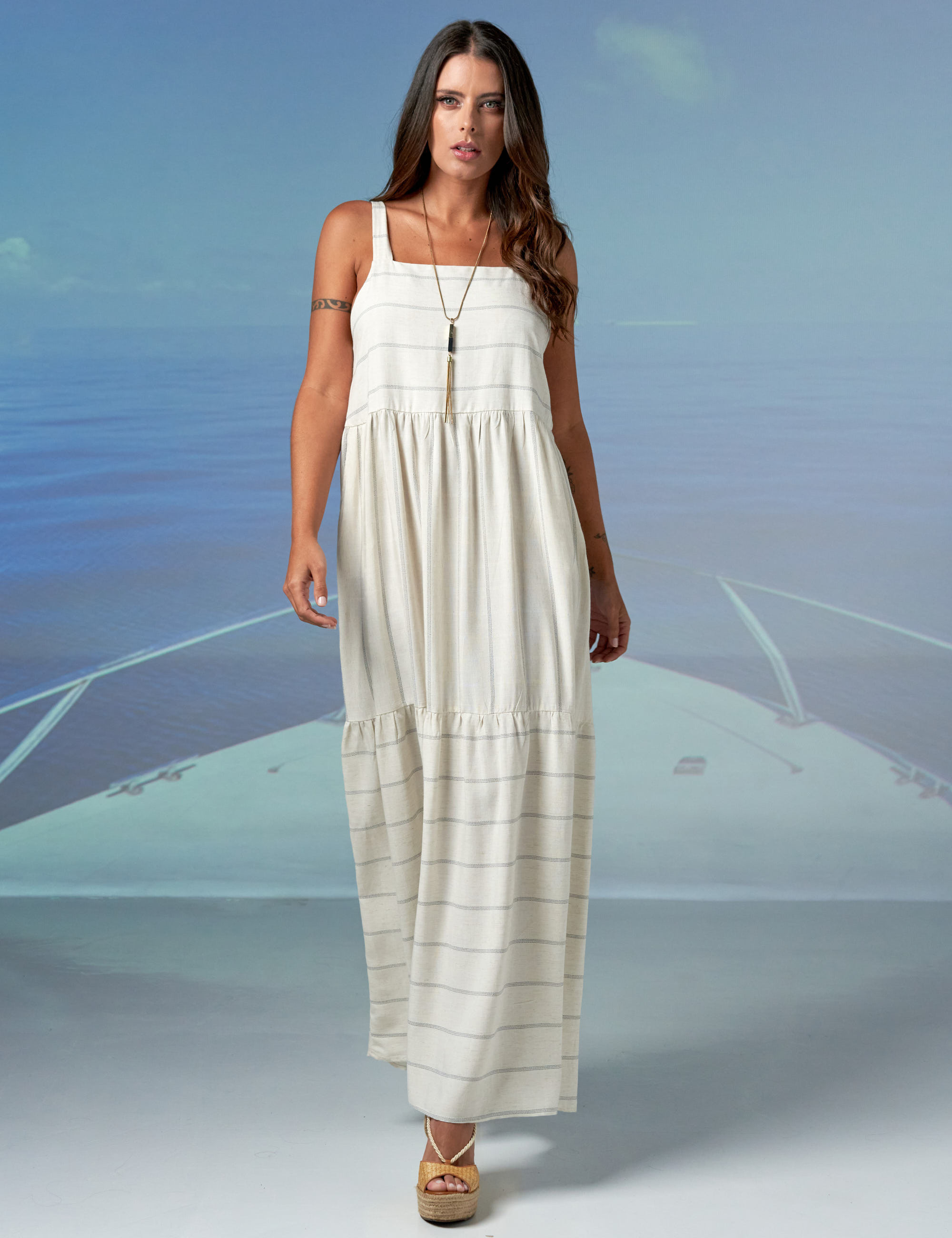 Vestido Rodado Listra Marinho