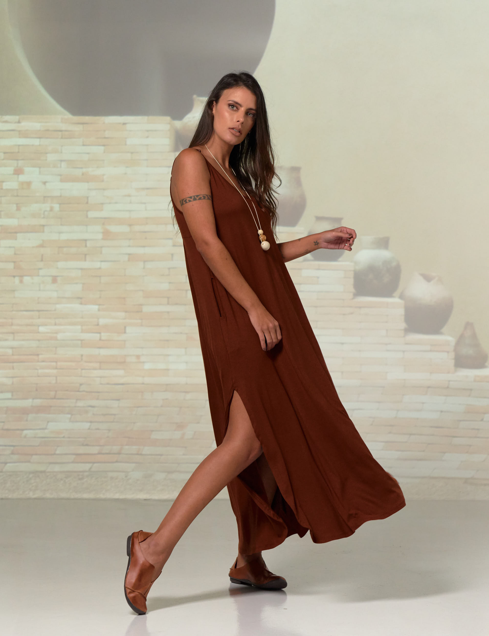 Vestido Regatão Barro