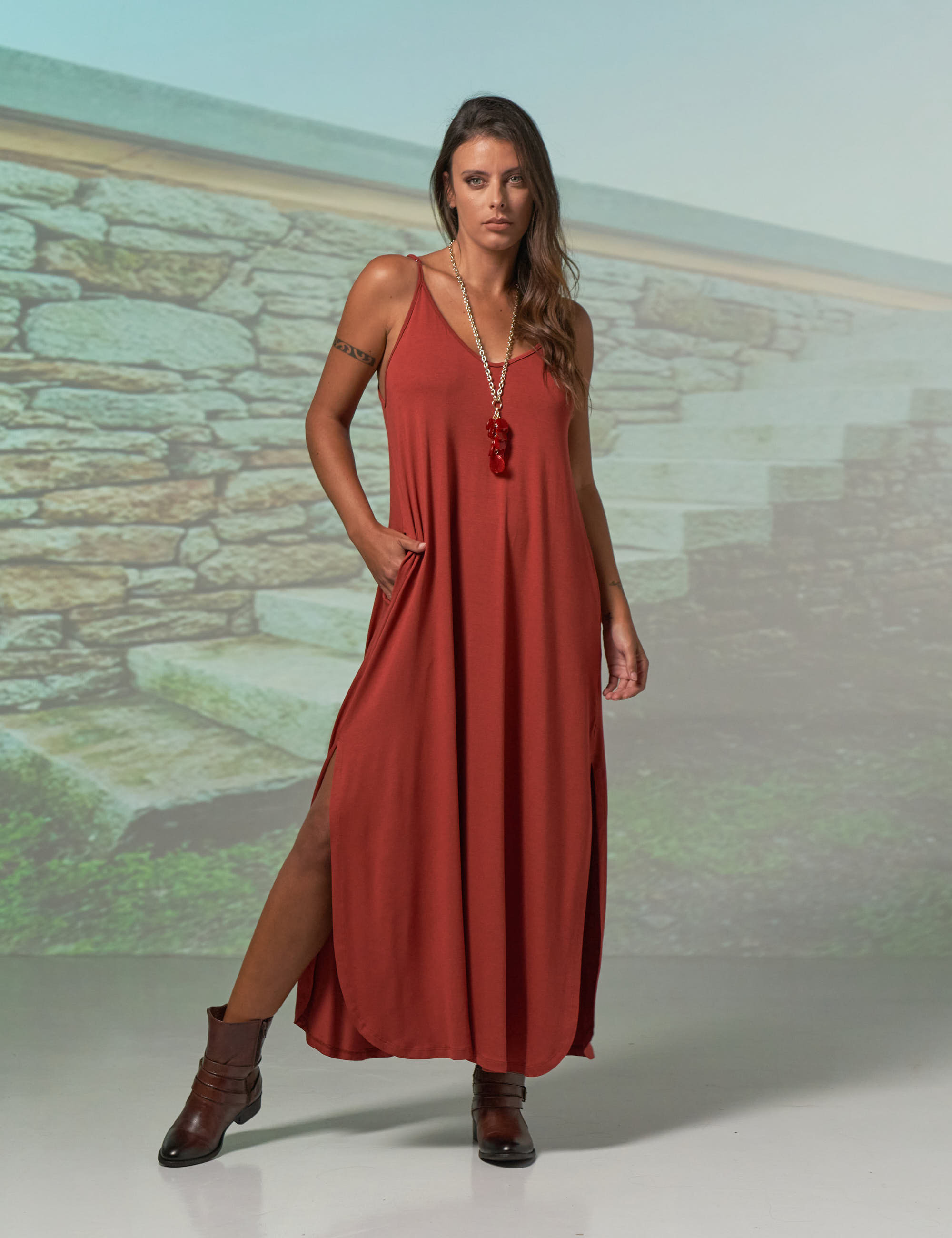 Vestido Regatão Pinhão