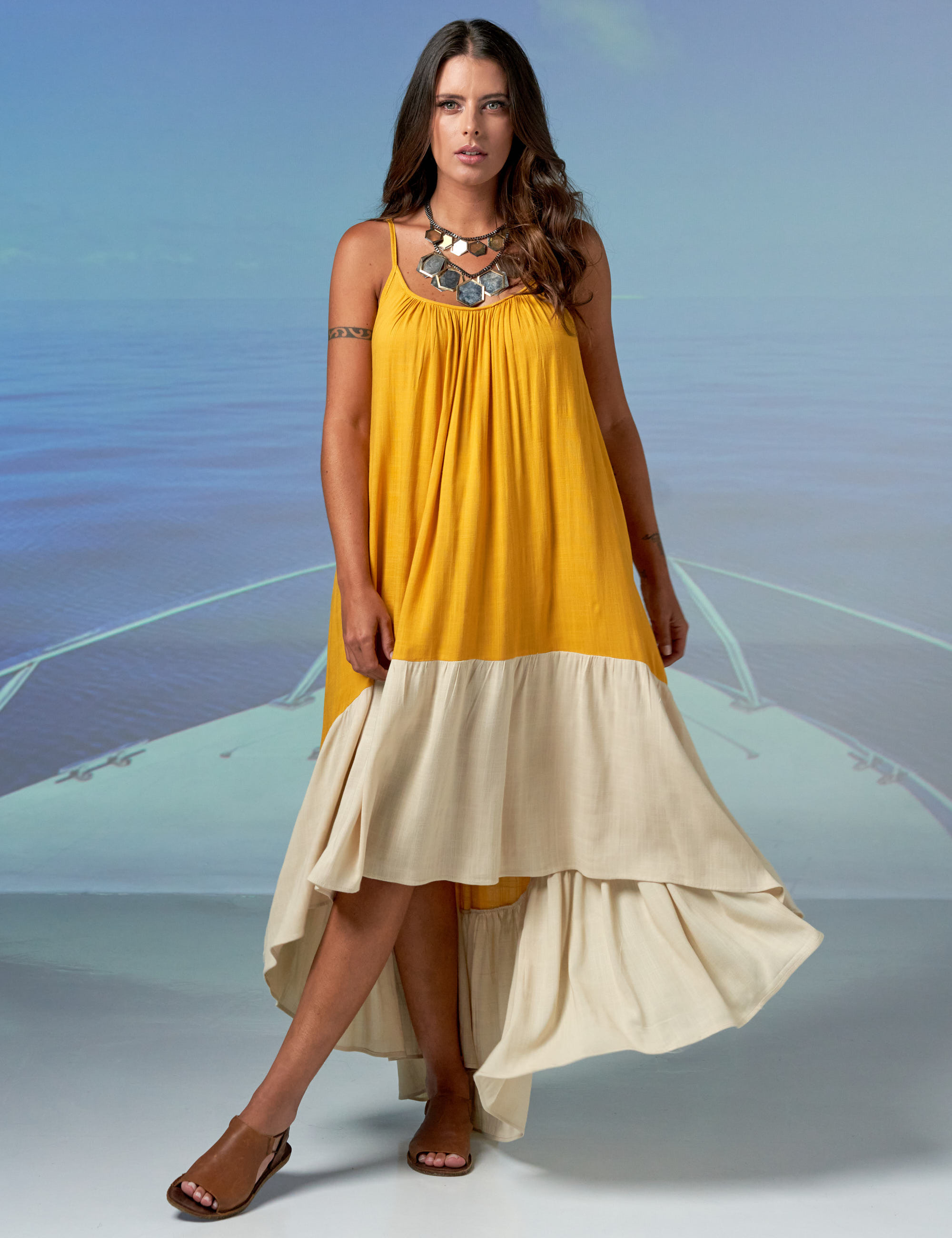 Vestido Mullet Linho Maracujá