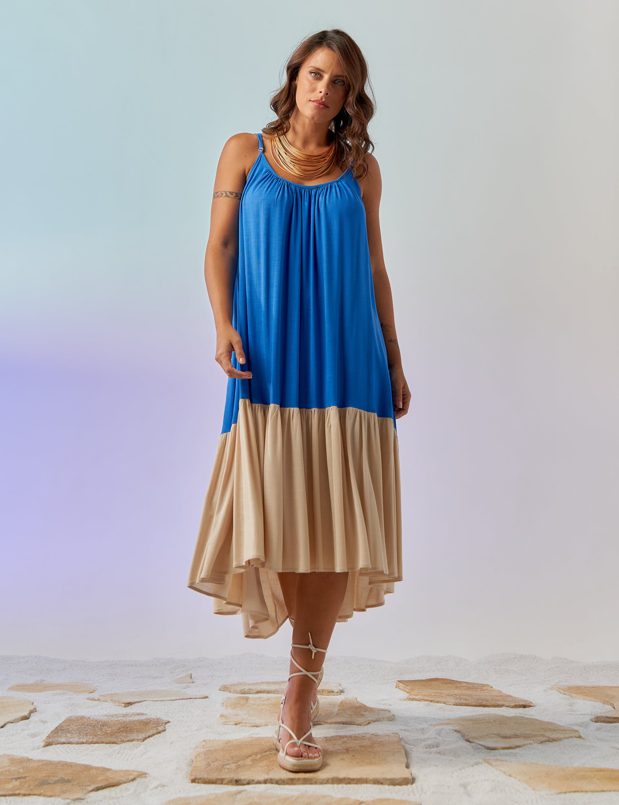 Vestido Mullet Linho Grego