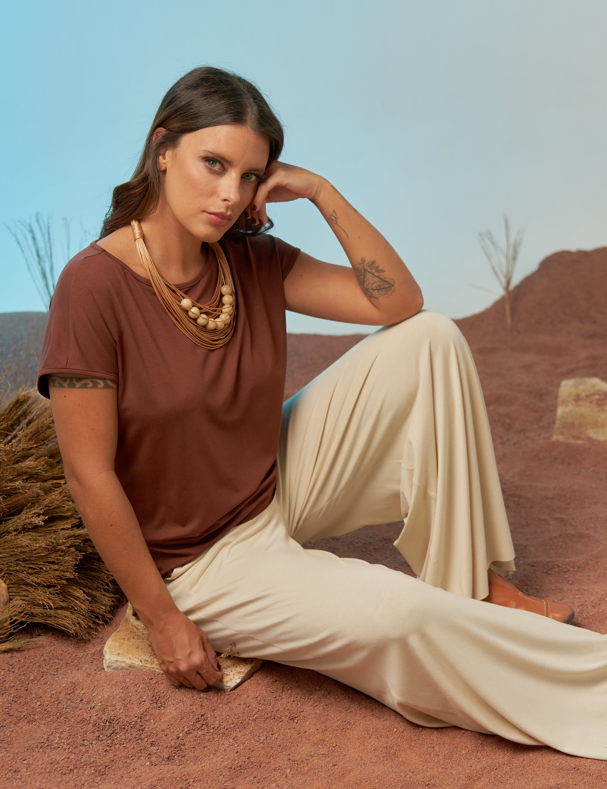 Camiseta Básica Marrom Cacau