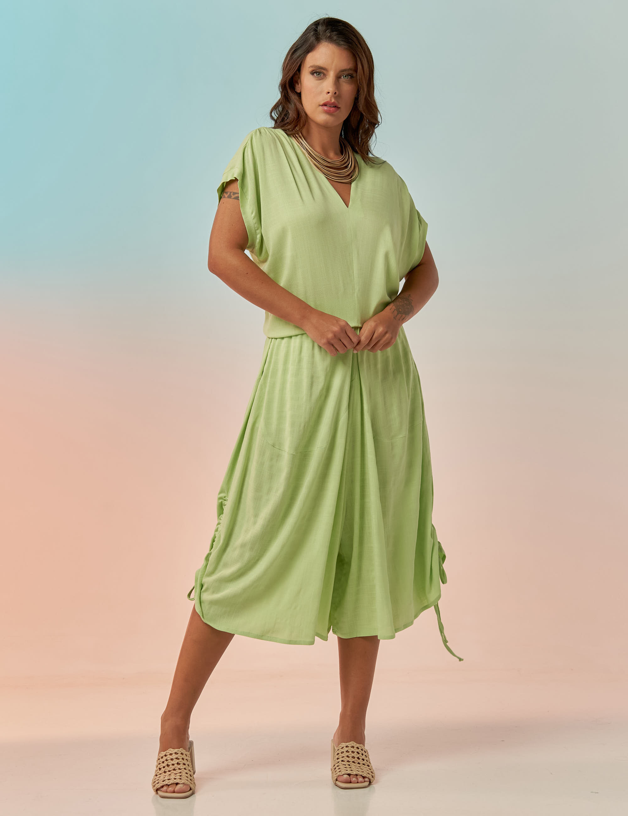 Blusa Franzida Ombro Menta