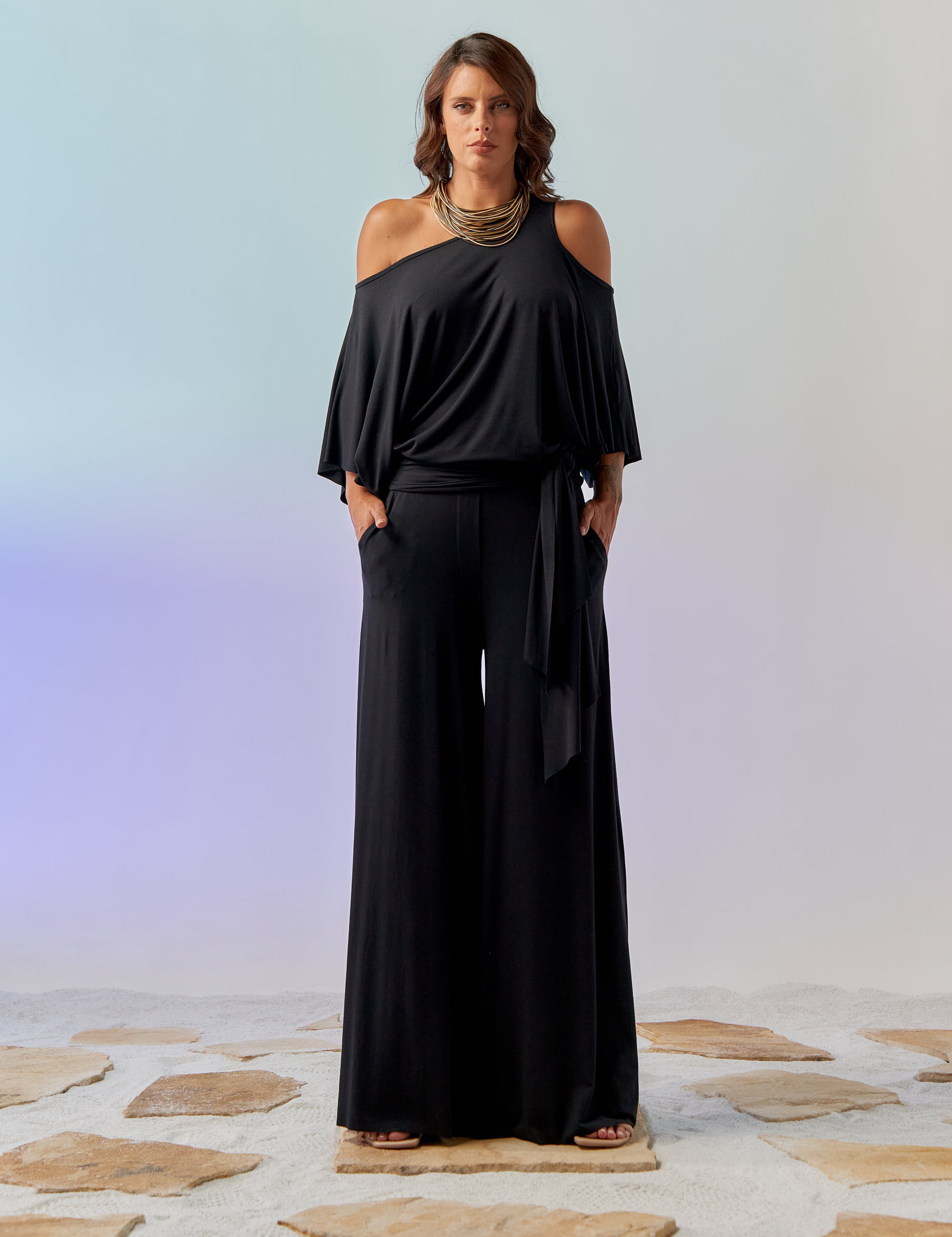 Calça Maxi Pantalona Preta