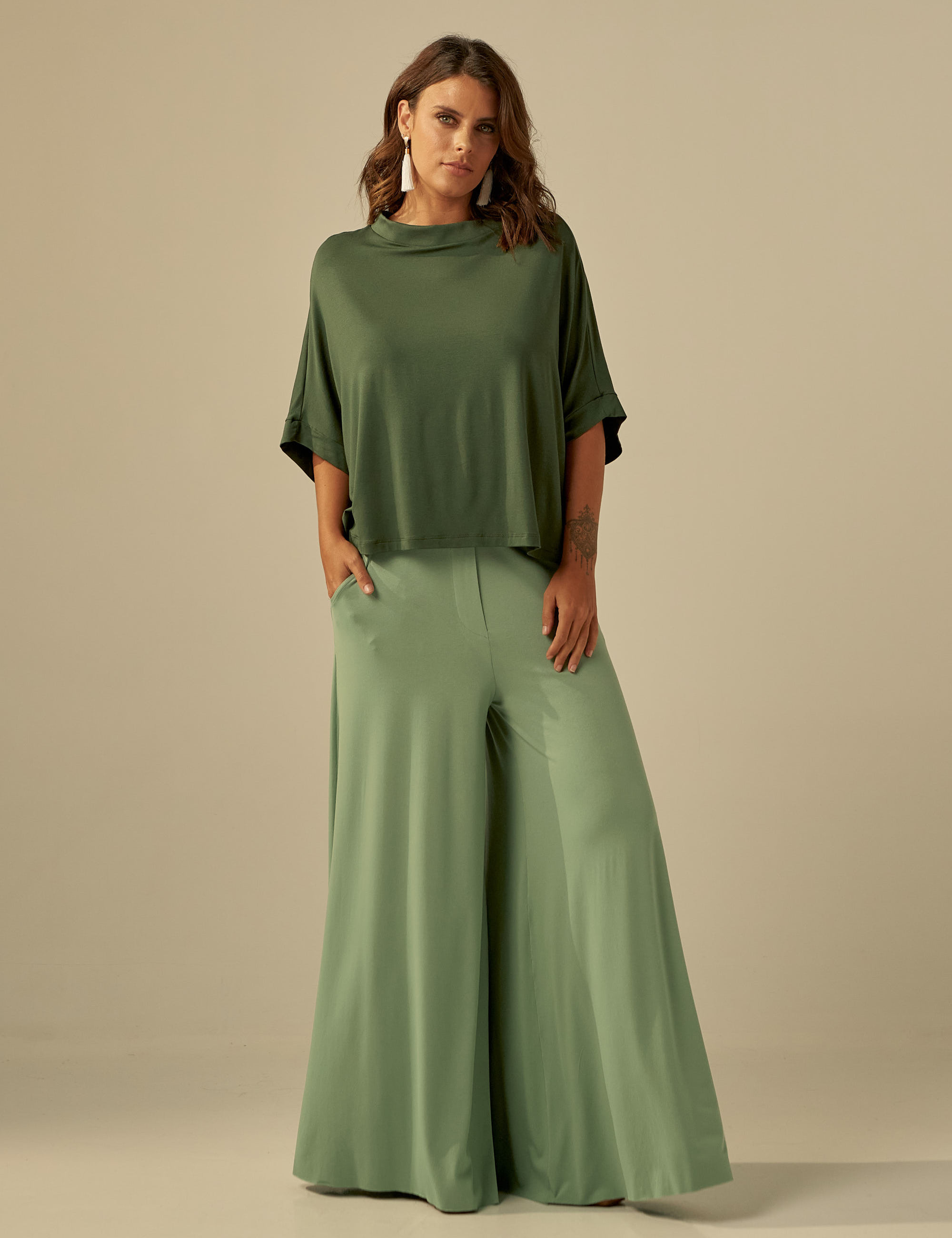 Blusa Geométrica Musgo