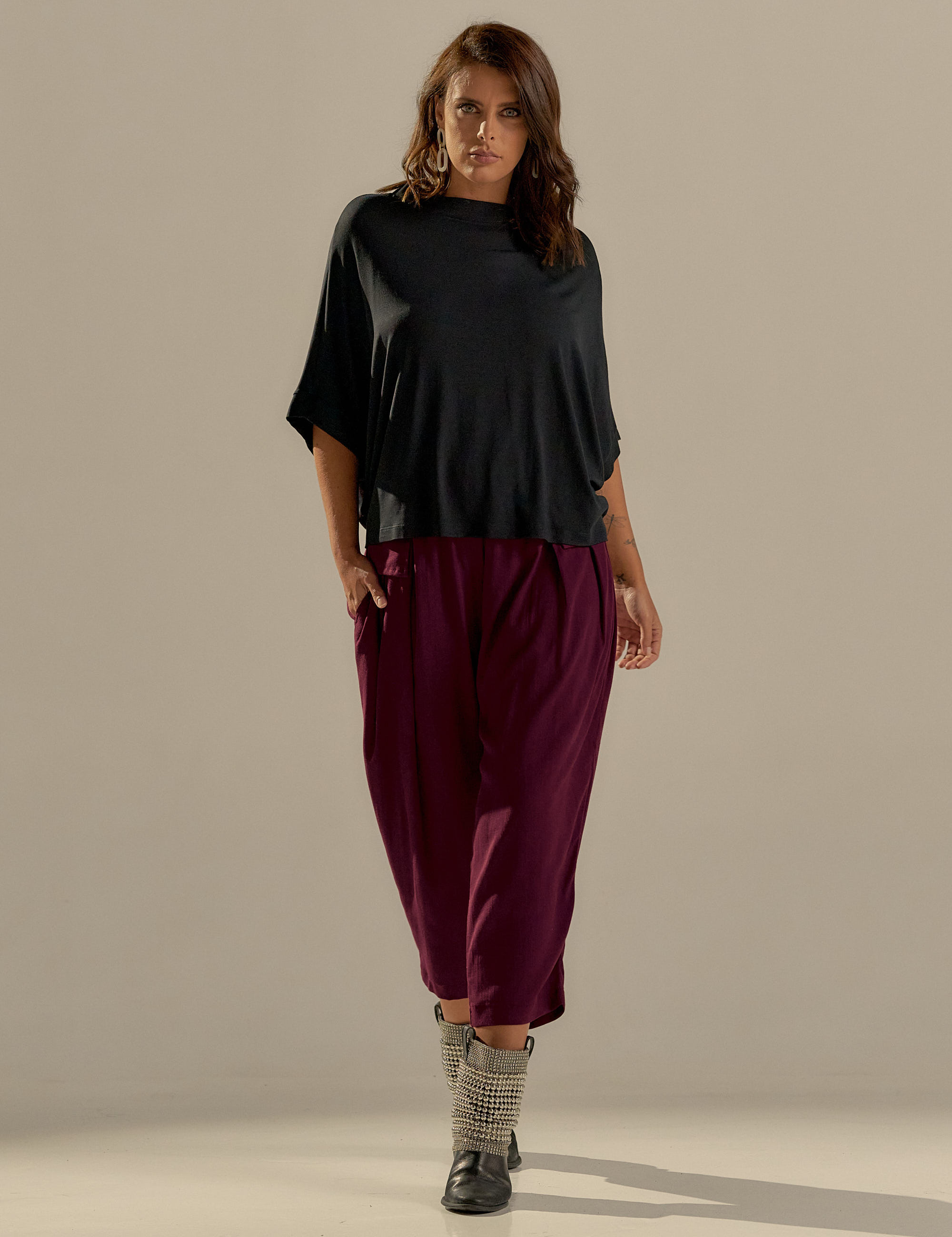 Calça Gramado Linho Merlot