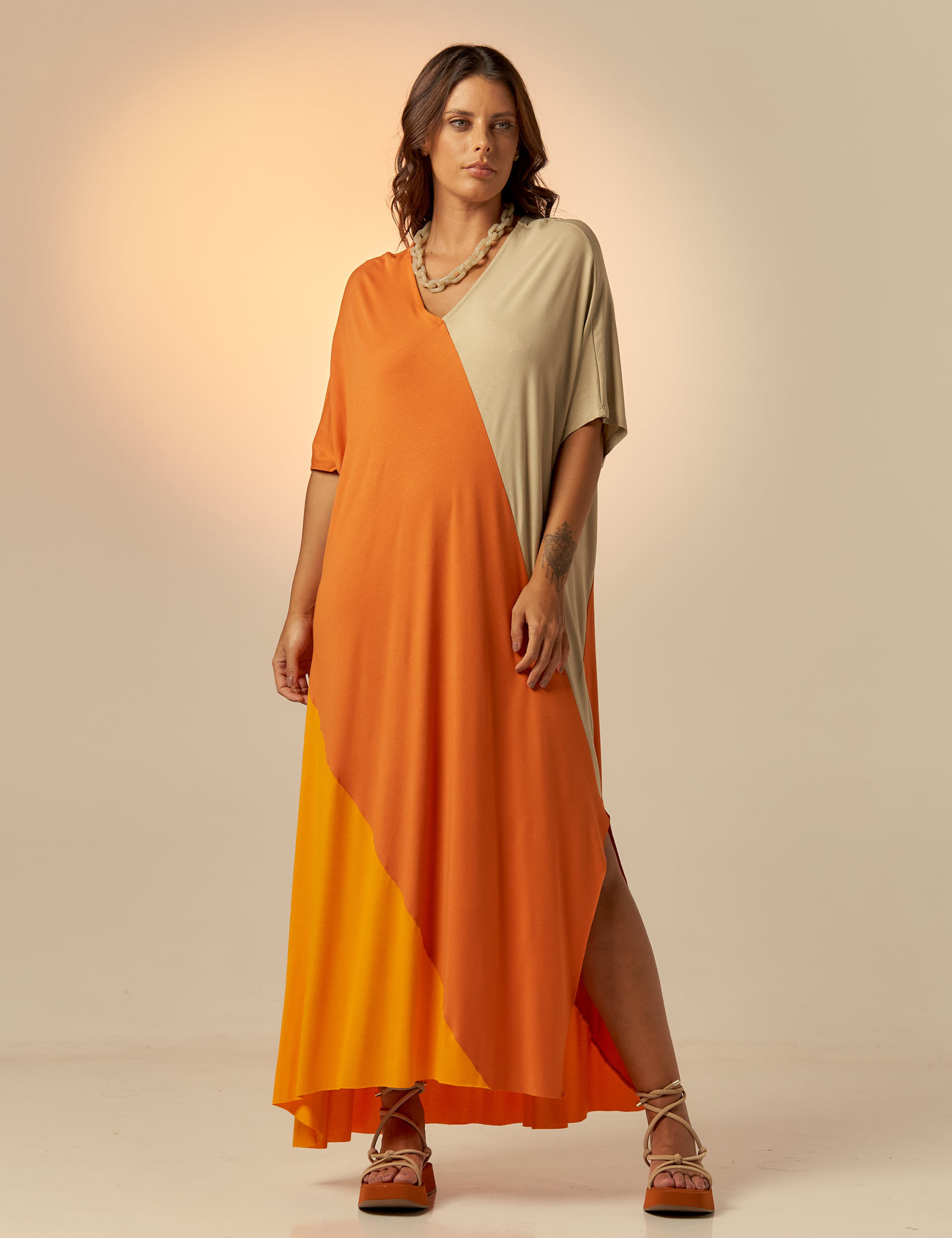 Vestido Tricolor Cúrcuma