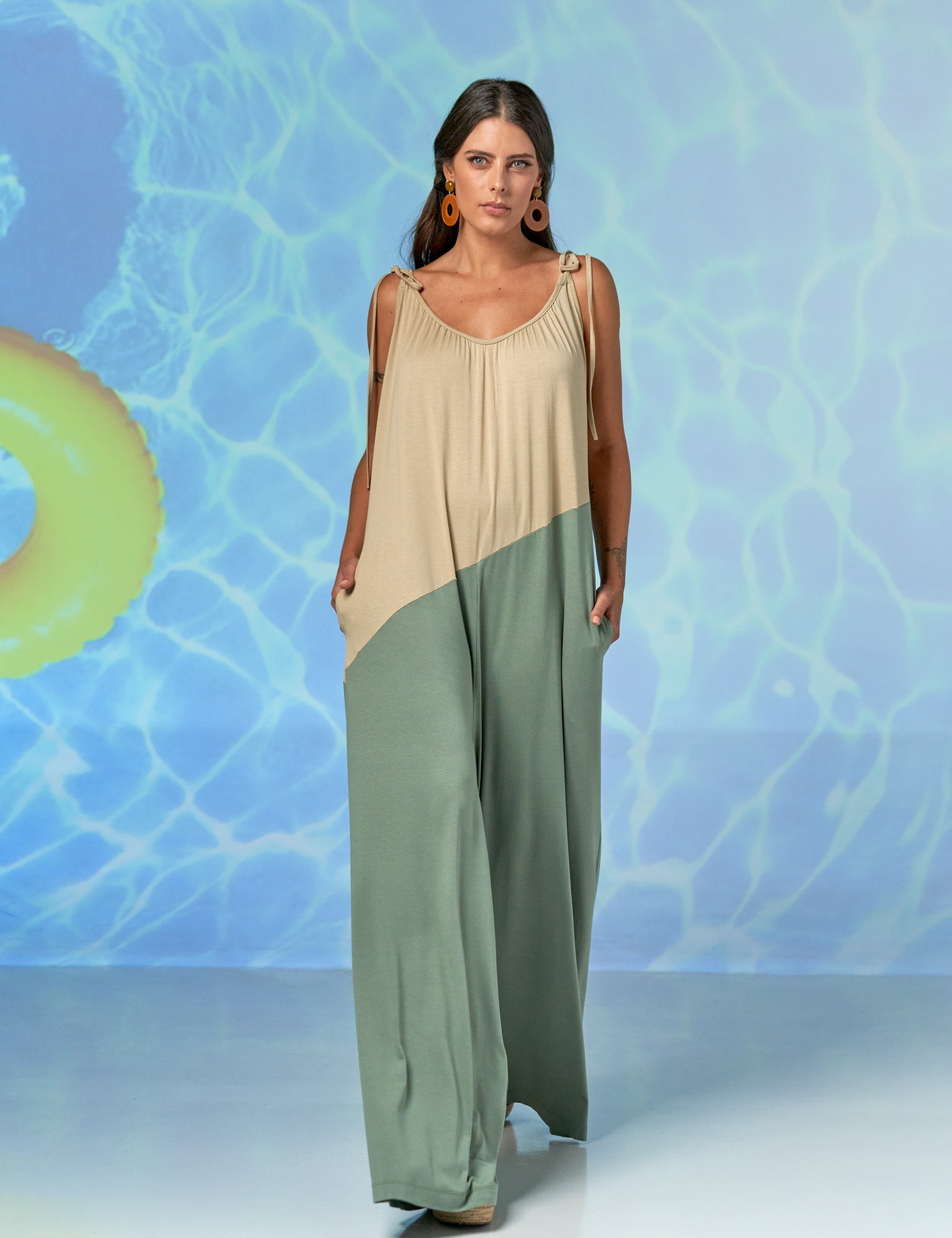 Macacão Pantalona Bicolor Graviola