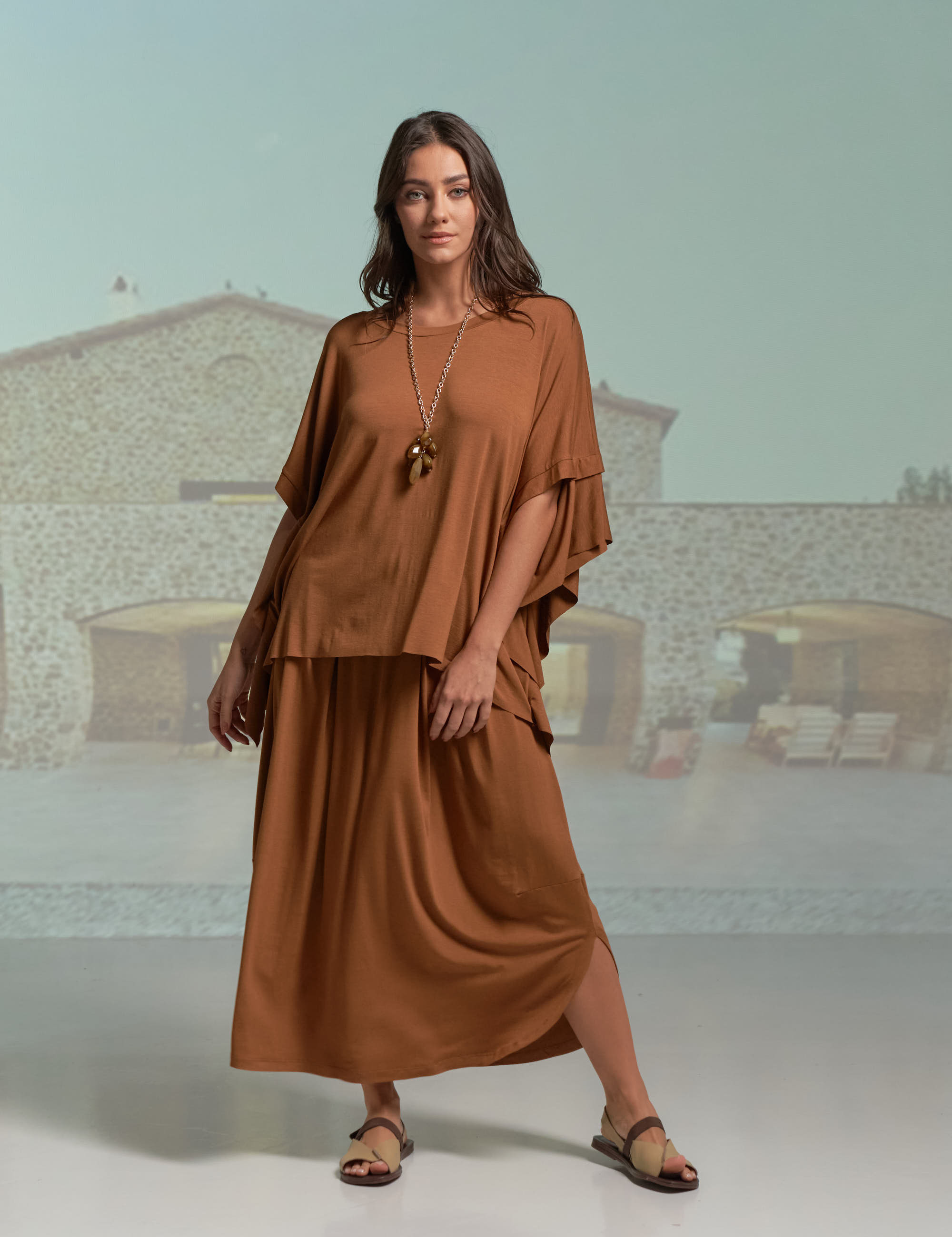 Blusa Ampla Quadrada Mascavo