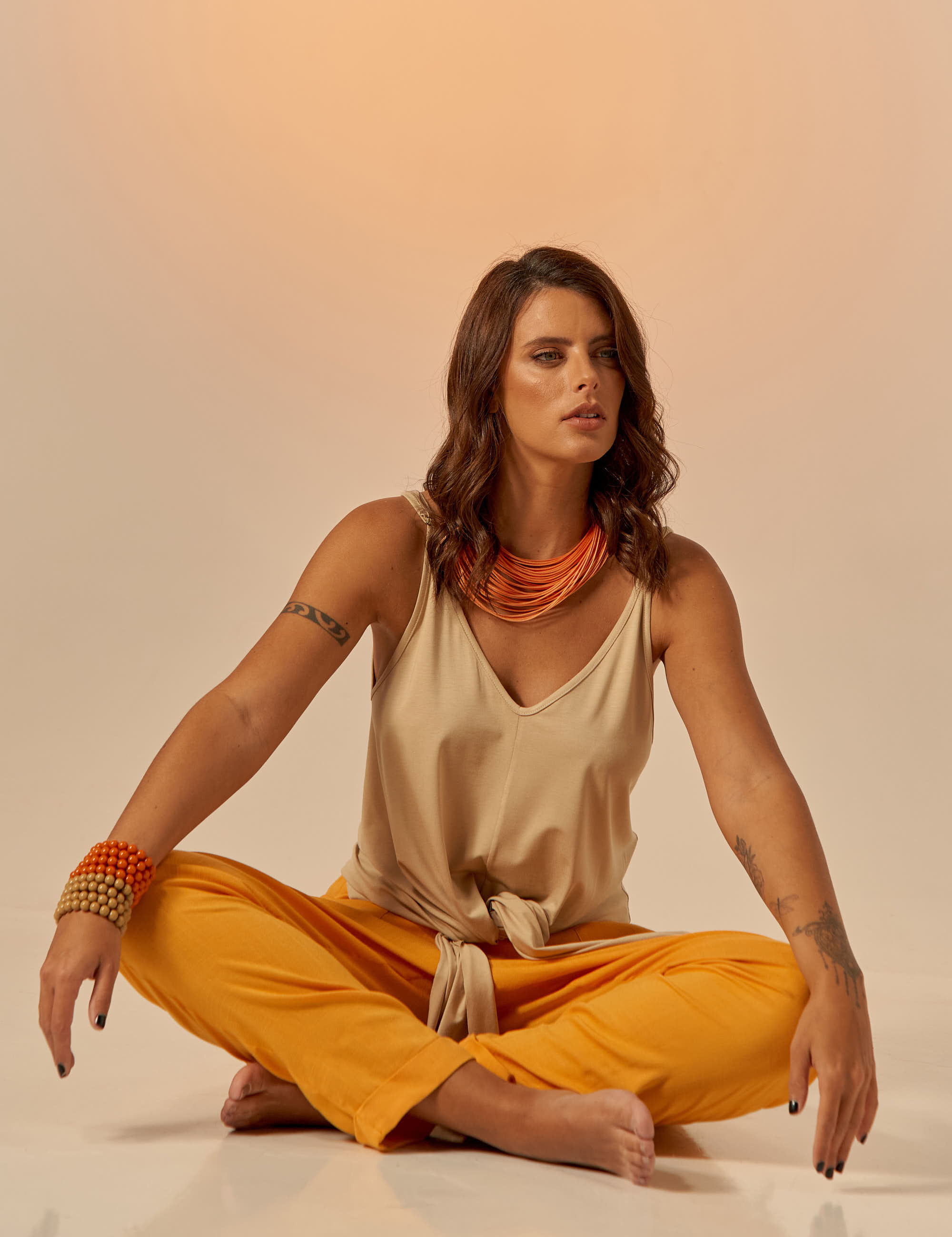 Calça Clássica Linho Papaya