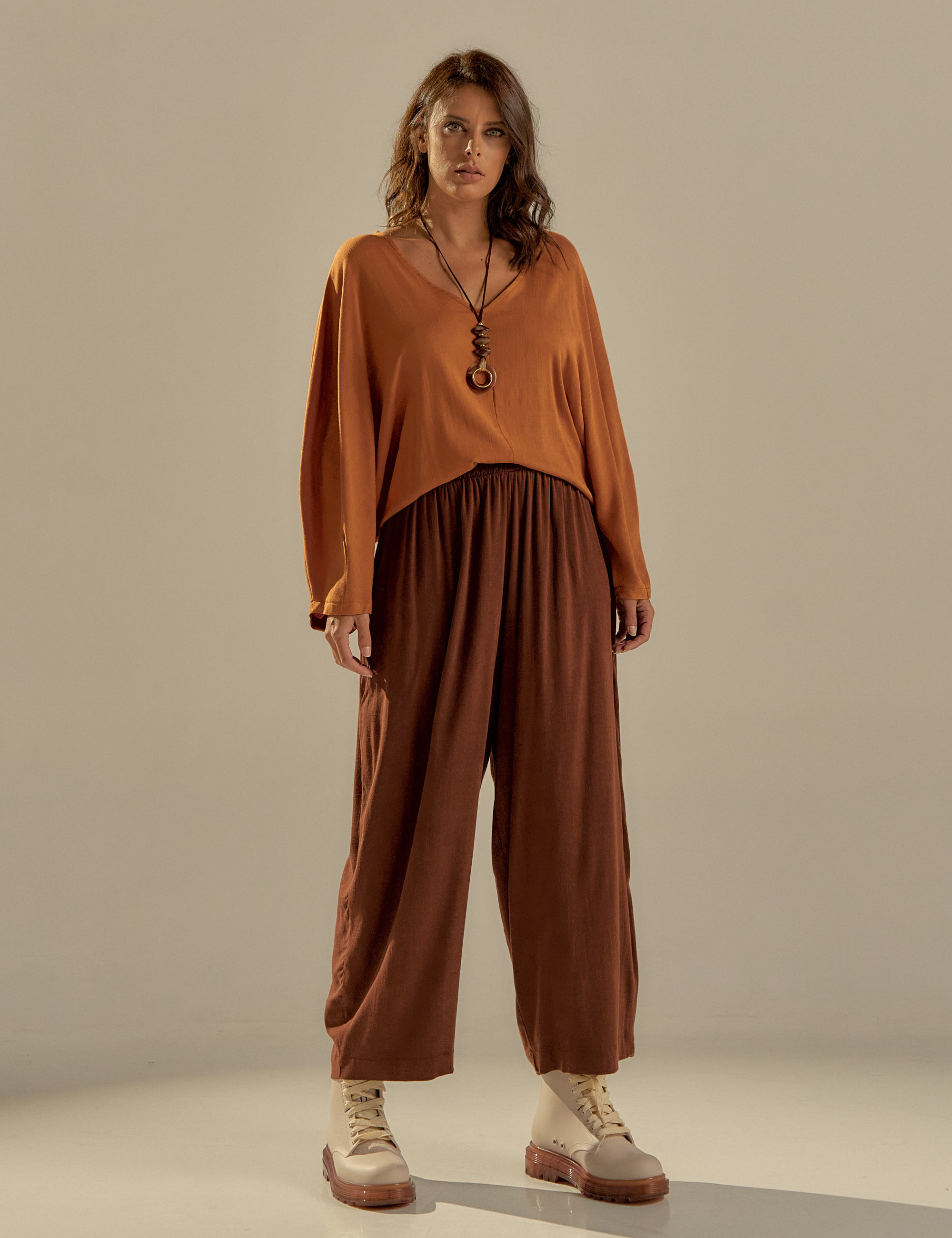 Blusa Manga Longa Linho Cúrcuma