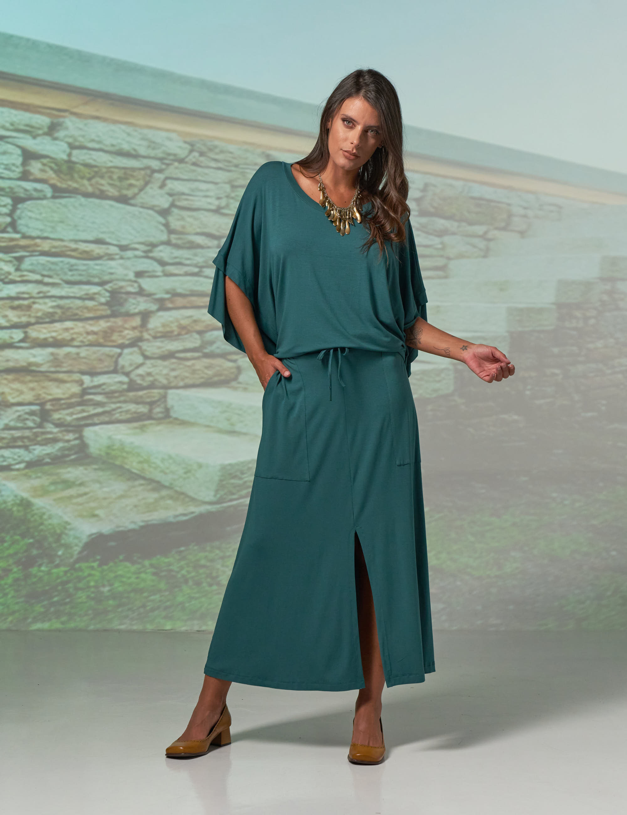 Blusa Ampla Quadrada Manguezal