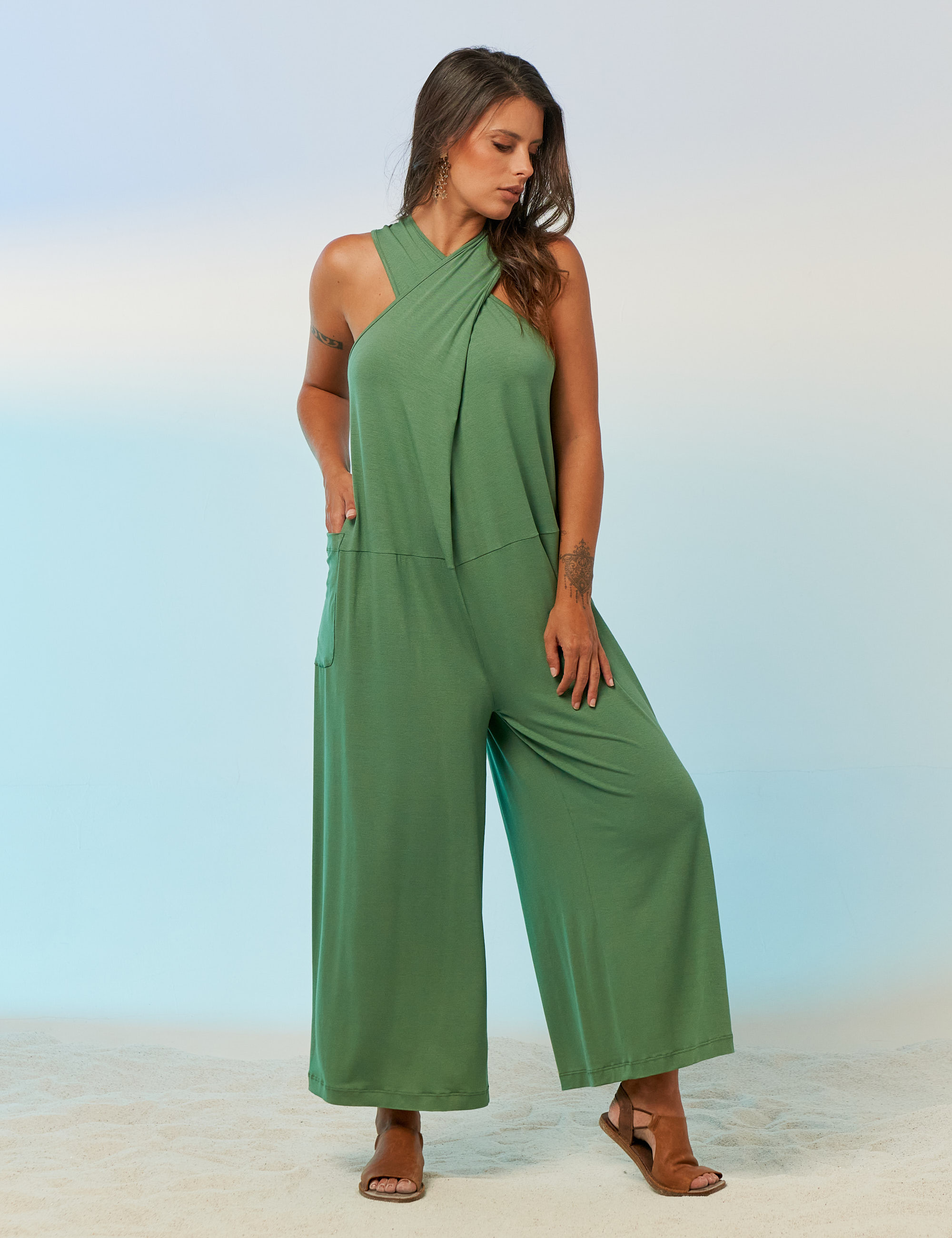 Macacão Alça Cruzada Coco