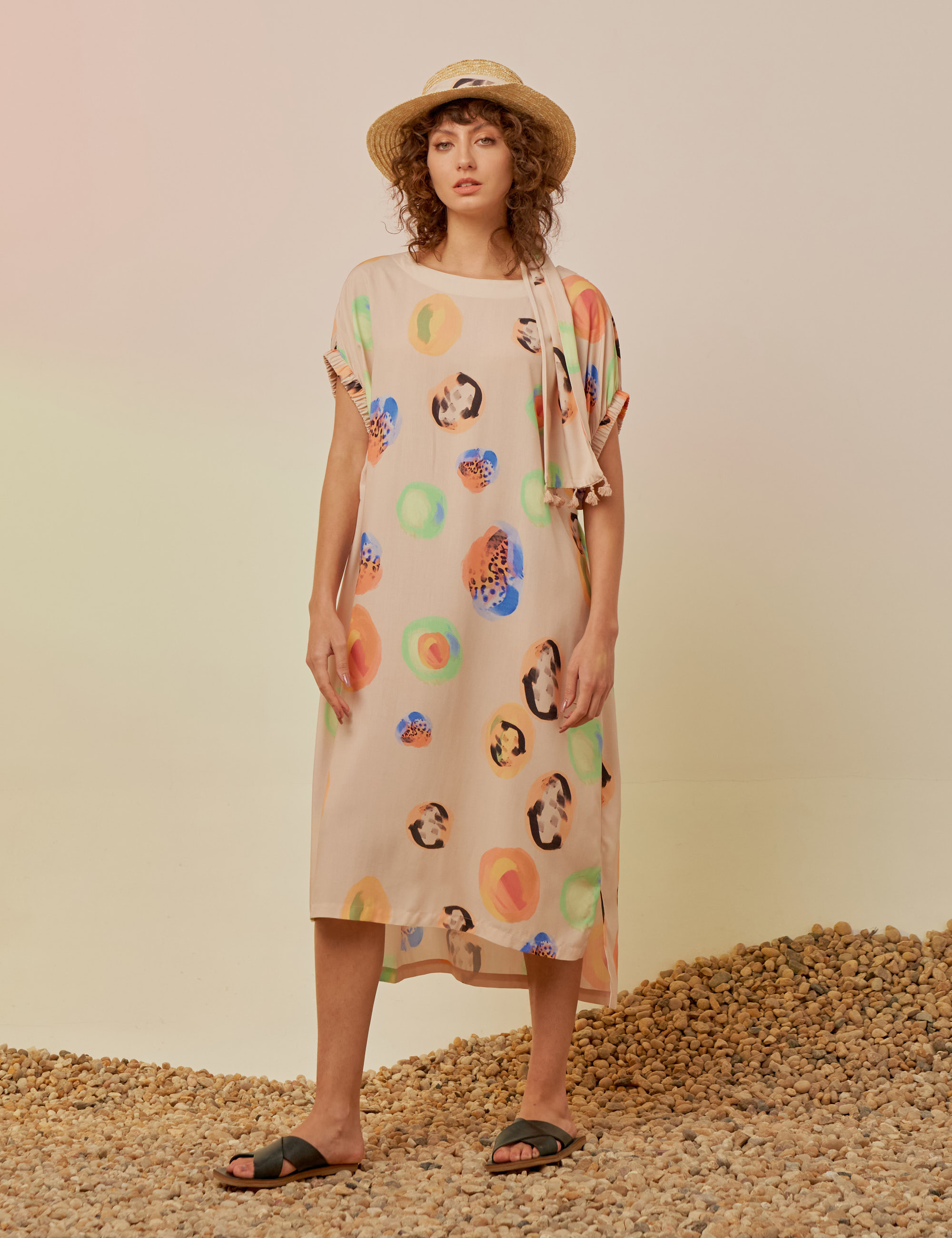 Vestido Kaftan Viscose Cerrado