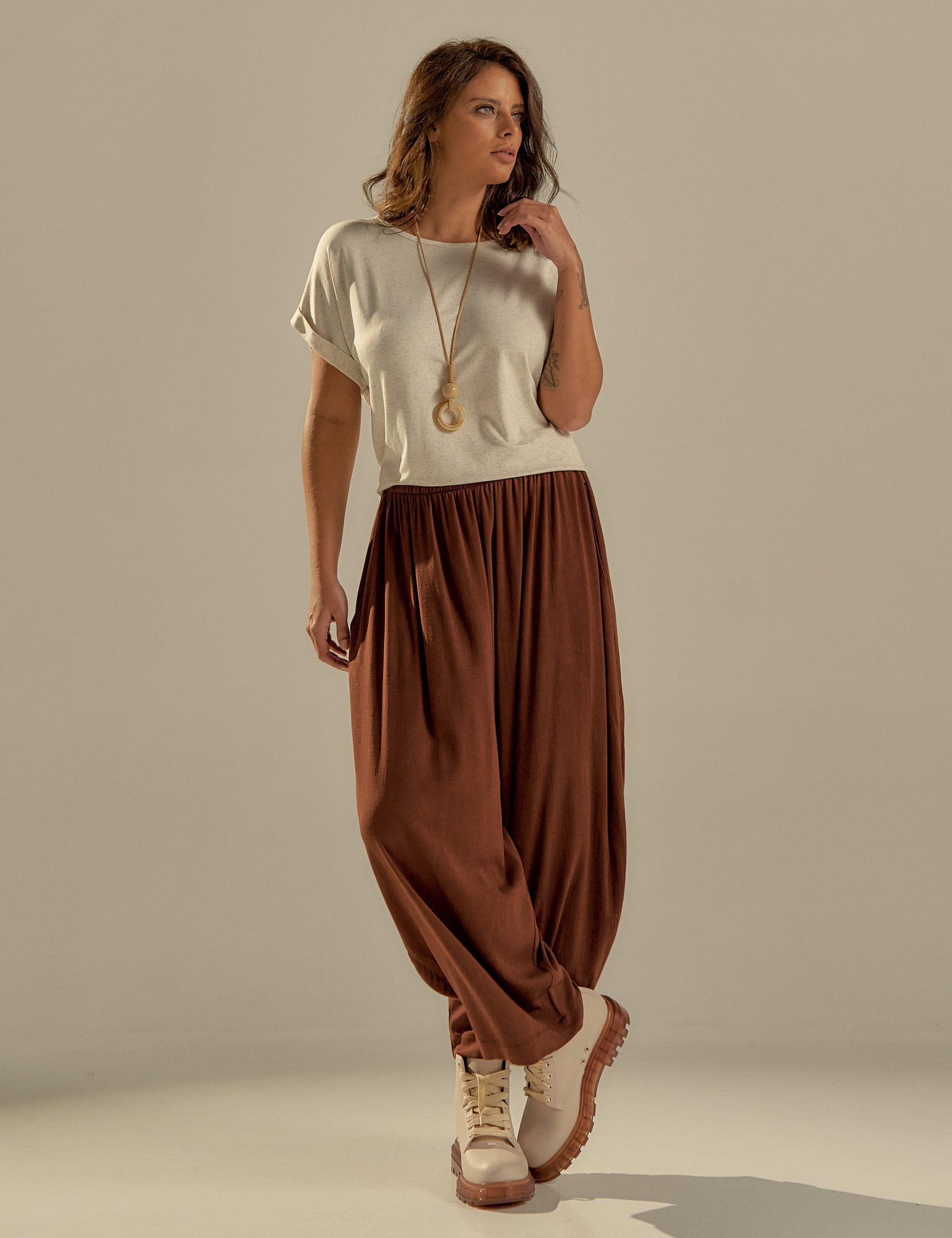 Camiseta Manga Morcego Linen