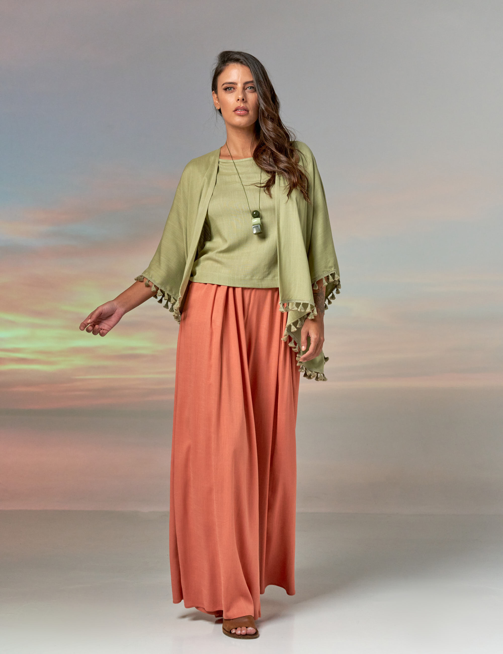 Kimono Linho Maçã Verde