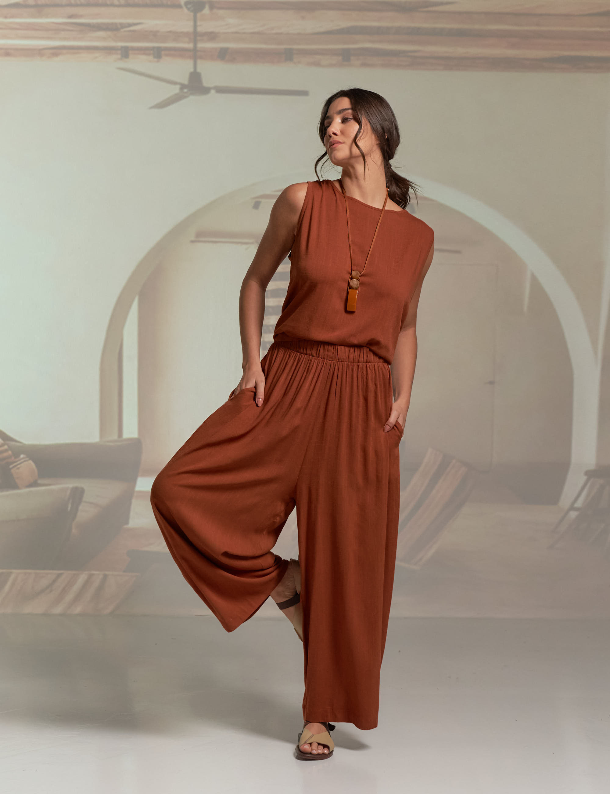 Blusa Cropped Amendoim