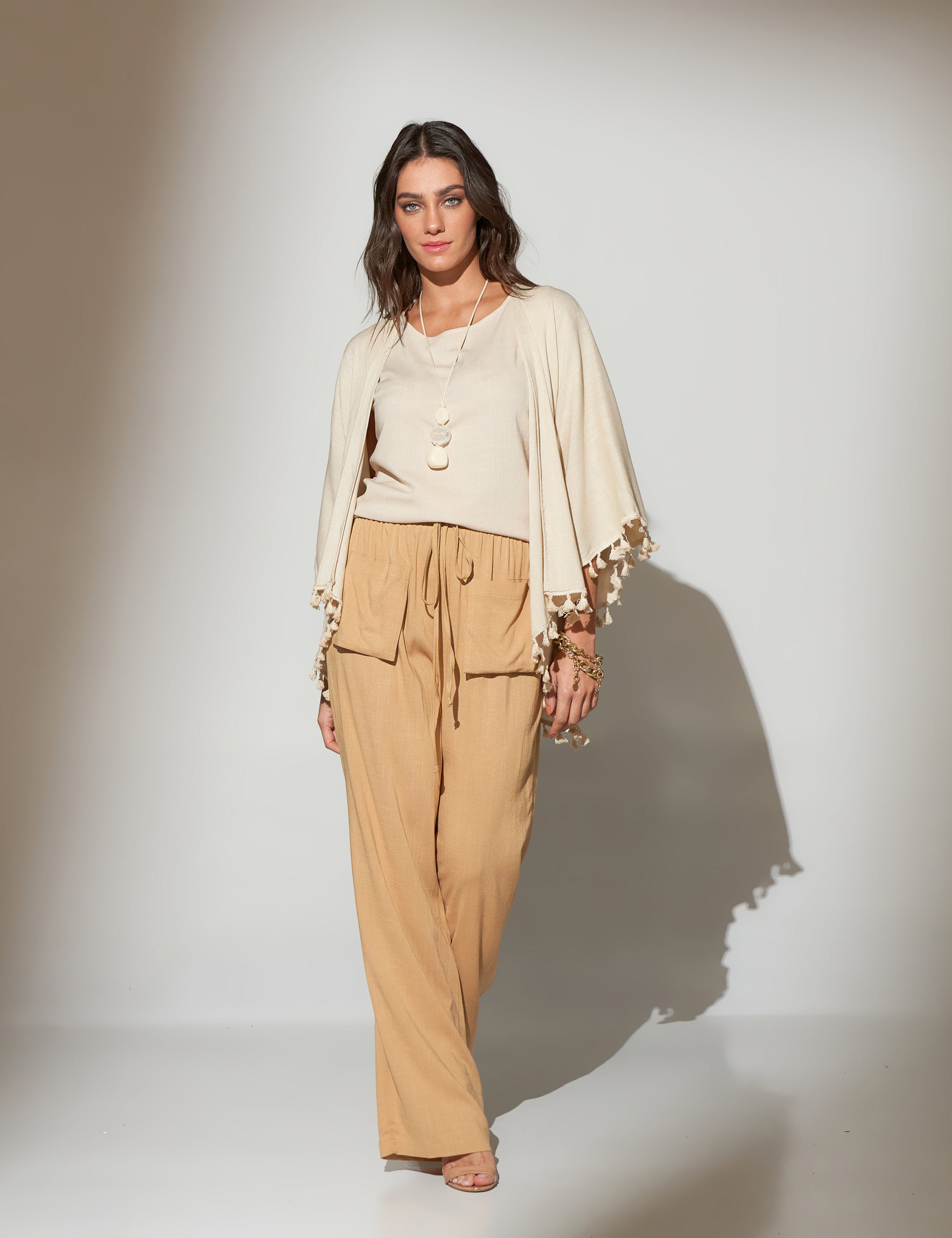 Calça Linho Bolsos Capim-U