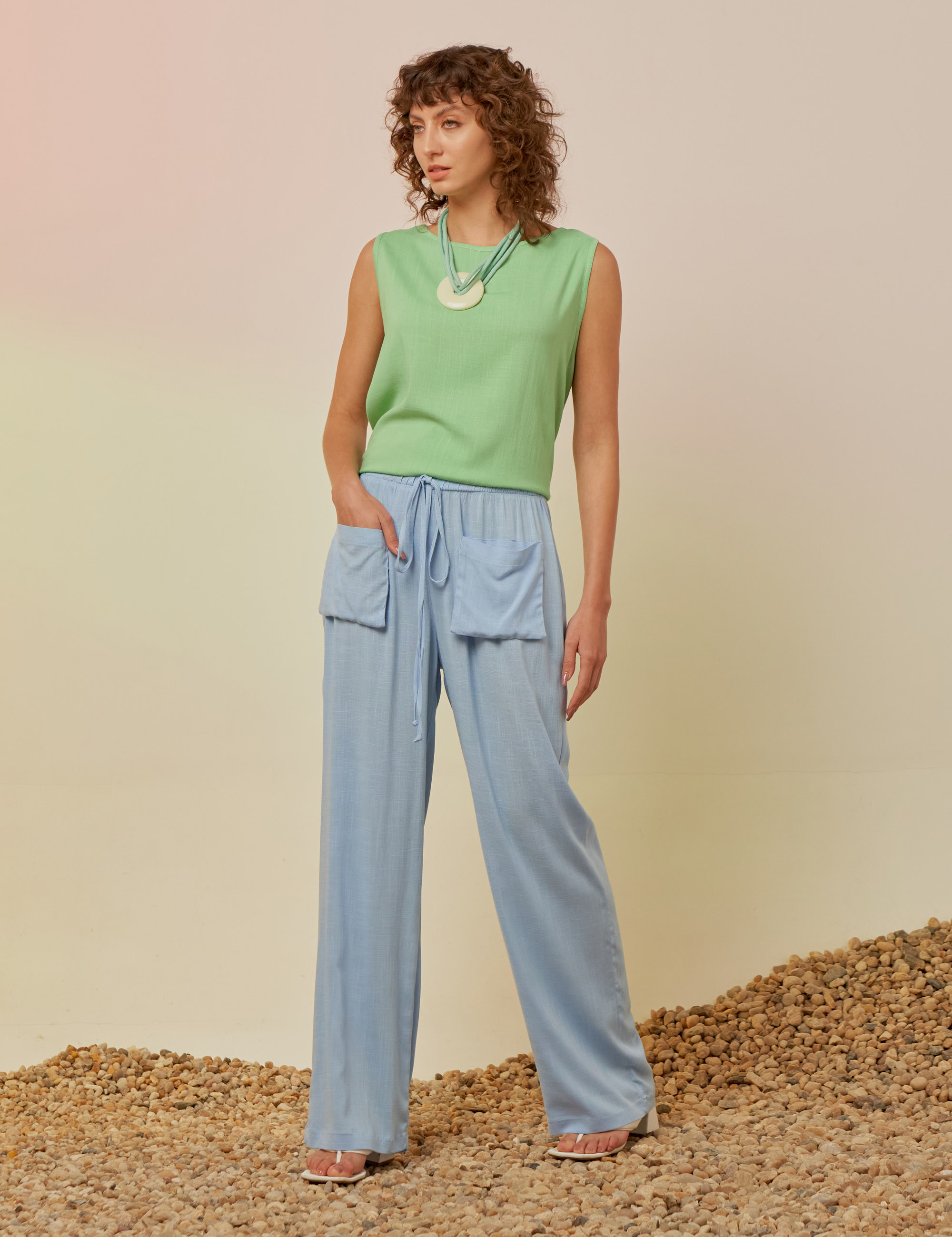 Calça Linho Bolsos Alma