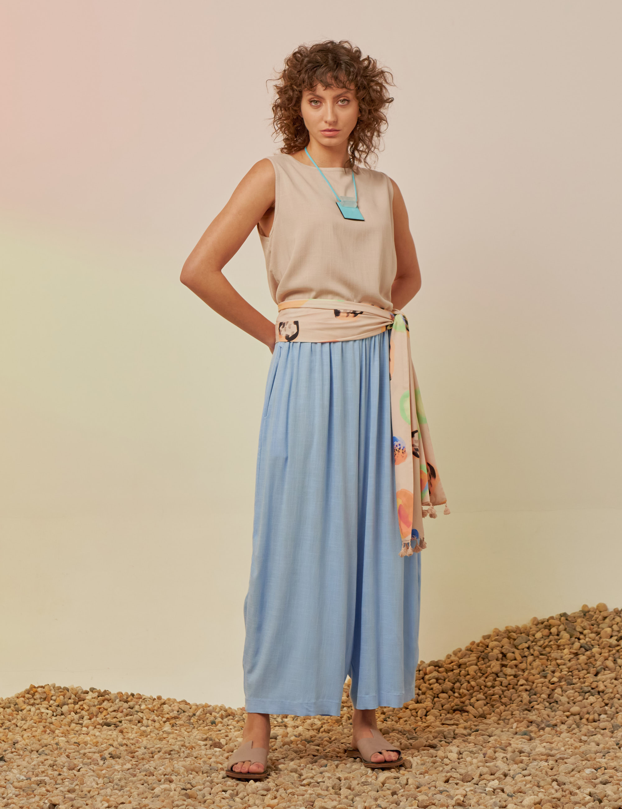 Blusa Cropped Linho Aspargo