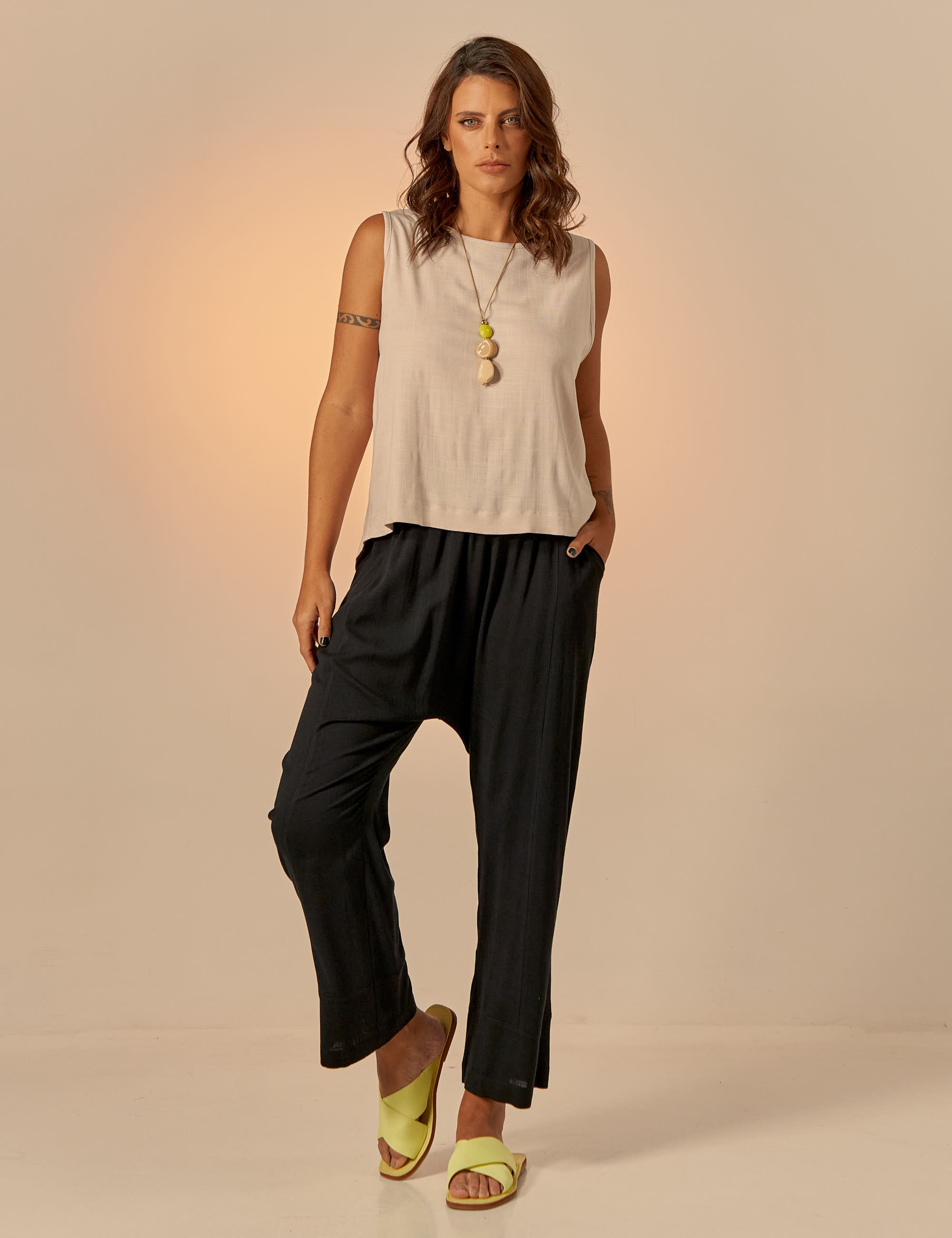 Blusa Cropped Linho Gelato