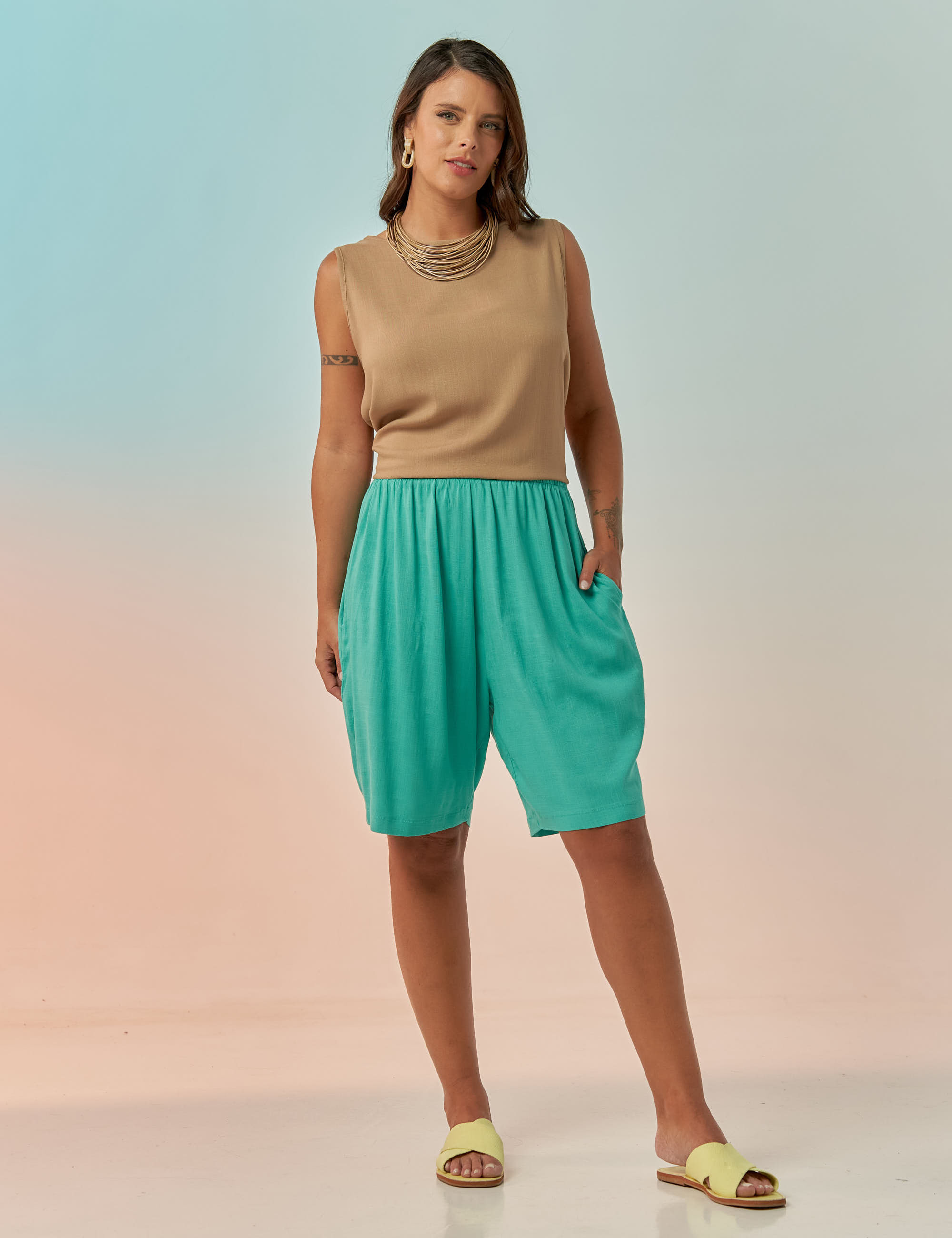 Bermuda Sertão Linho Caribe