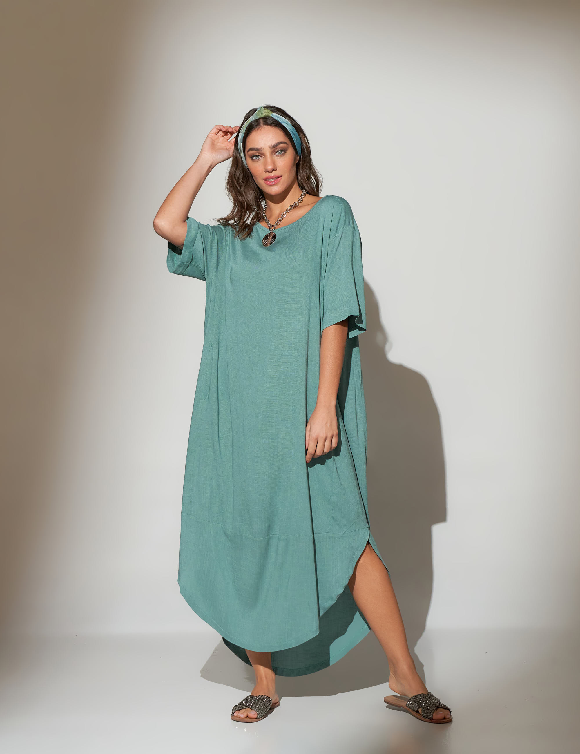 Vestido Midi Linho Mineral-U