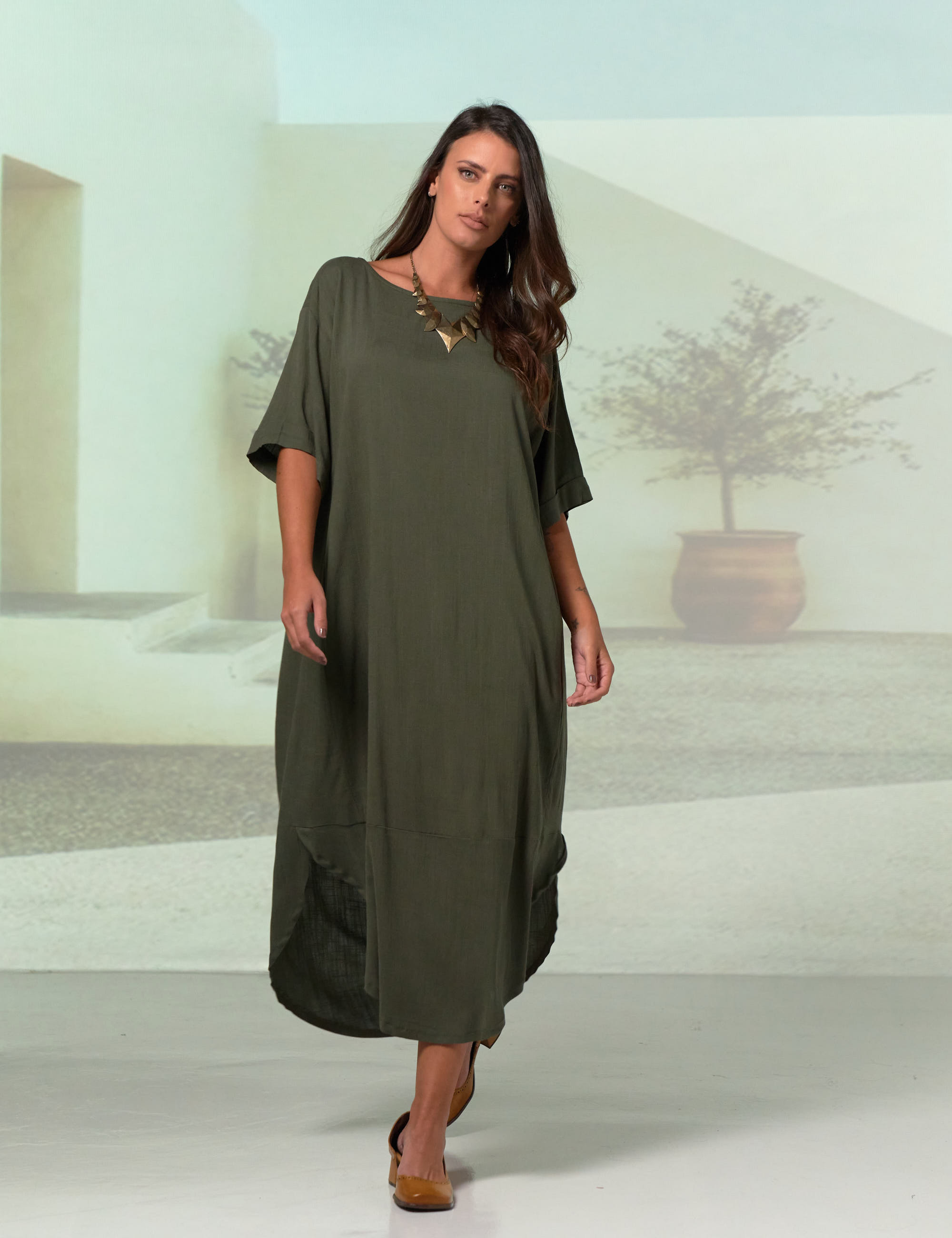 Vestido Midi Linho Carnaúba