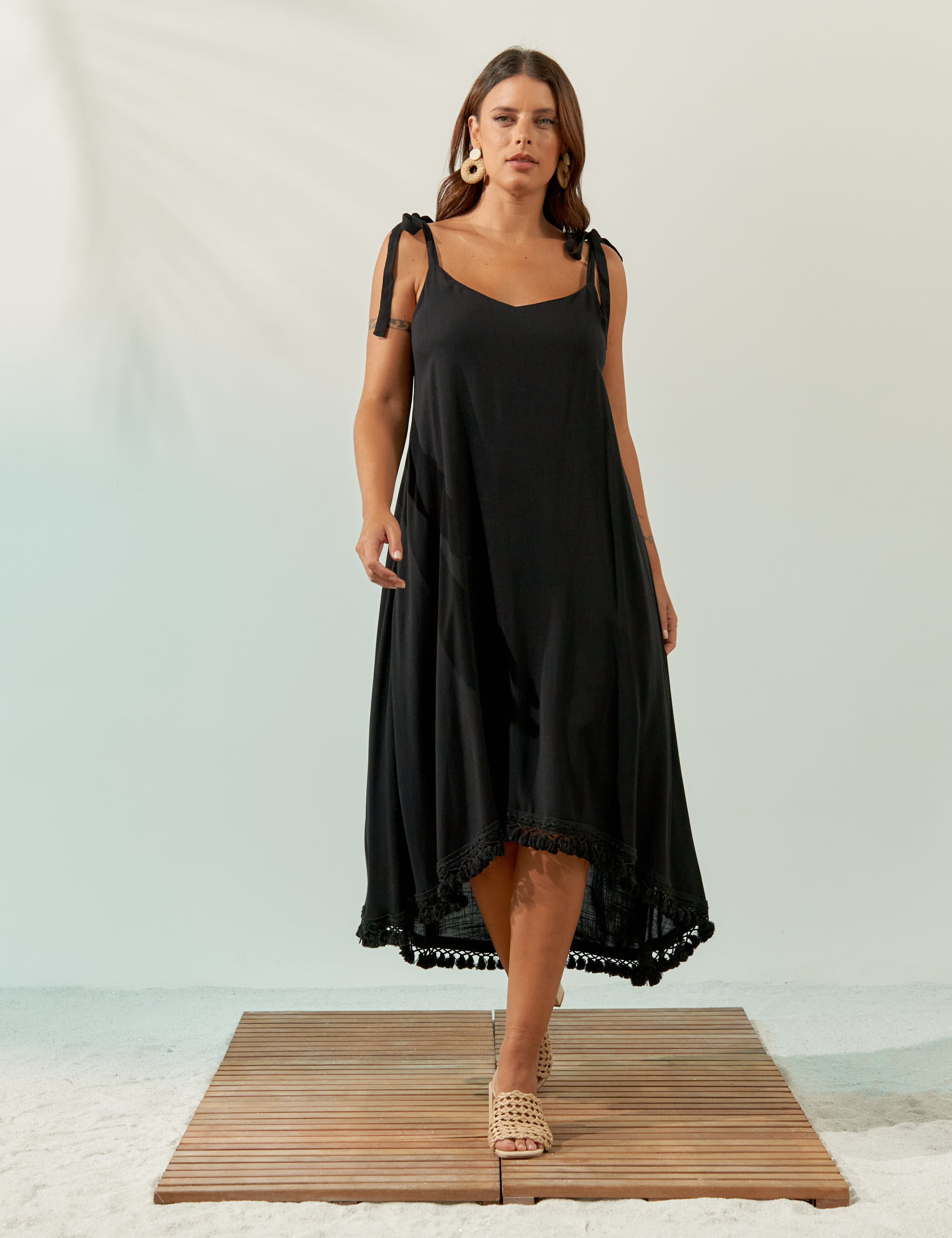 Vestido Linho Mullet Preto