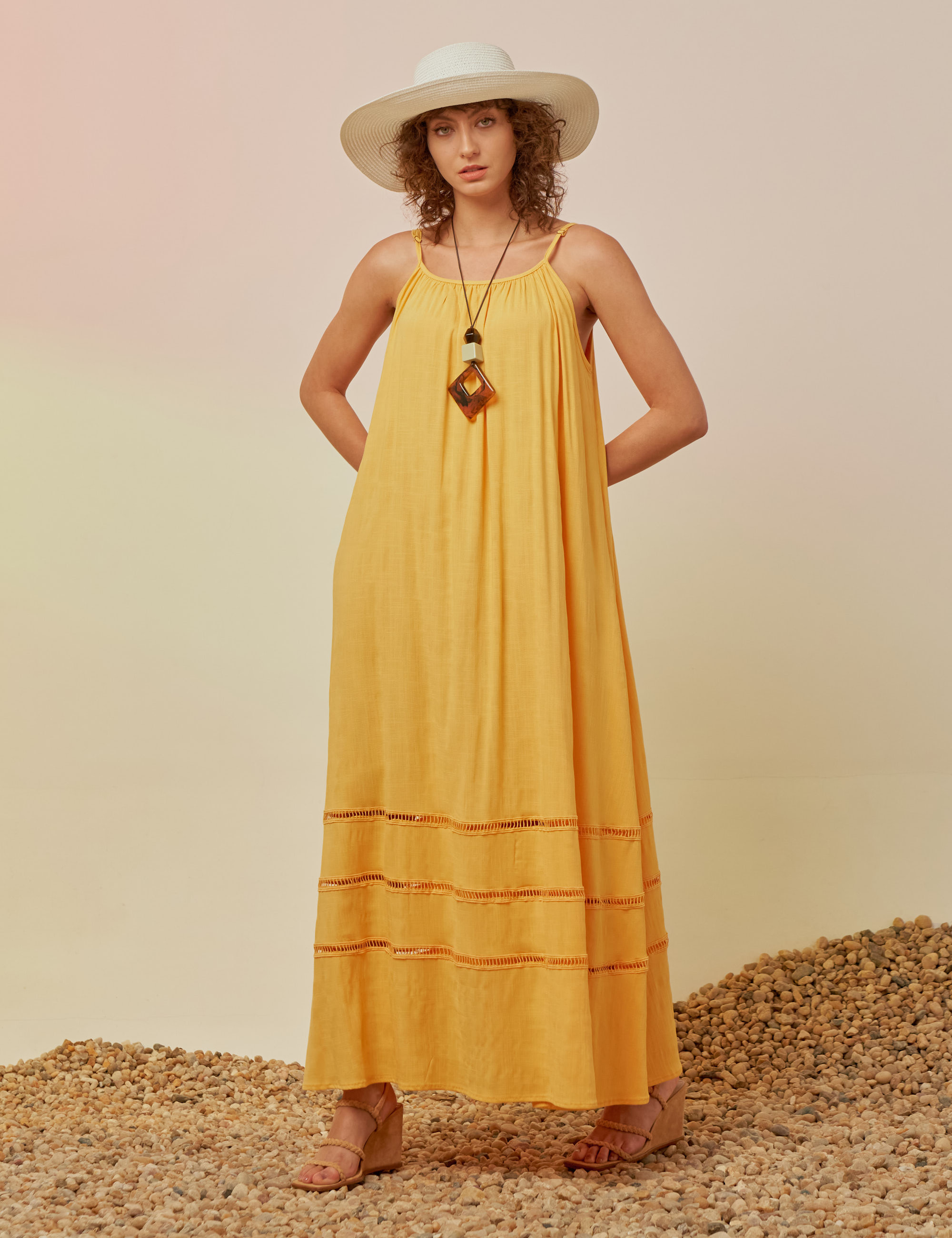 Vestido Trapézio Linho Cajueiro