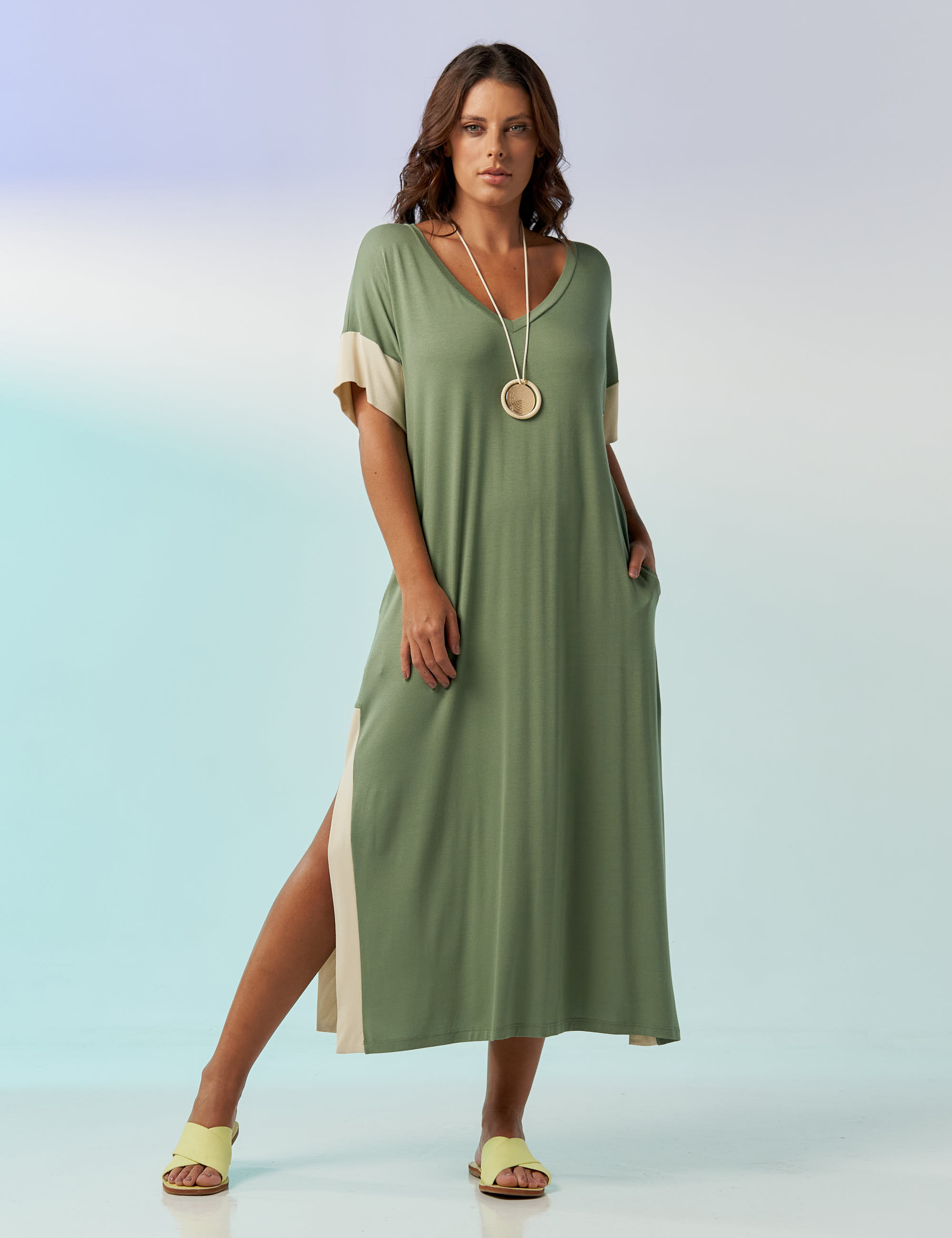 Vestido Mid Bicolor Graviola-U