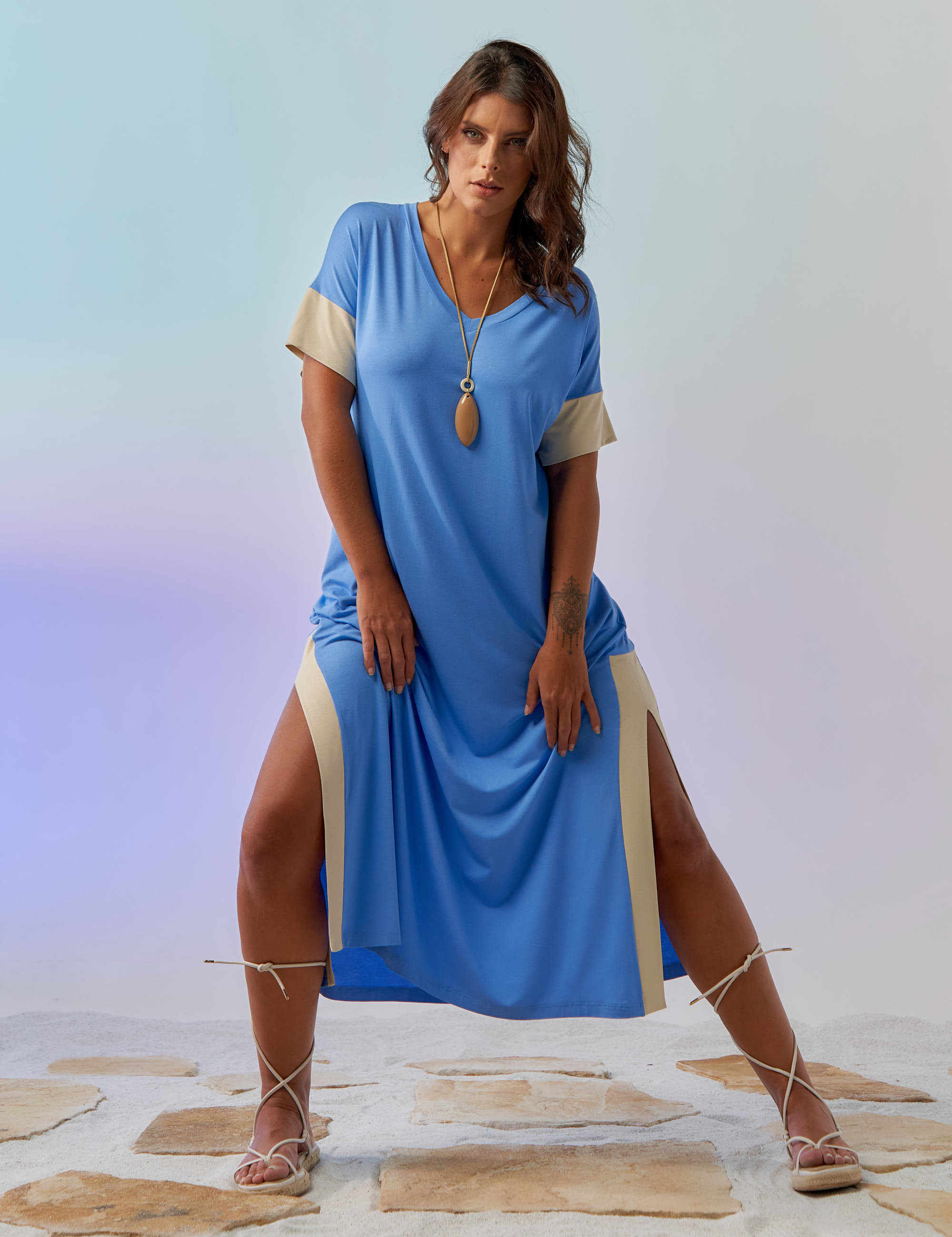 Vestido Midi Bicolor Mágico