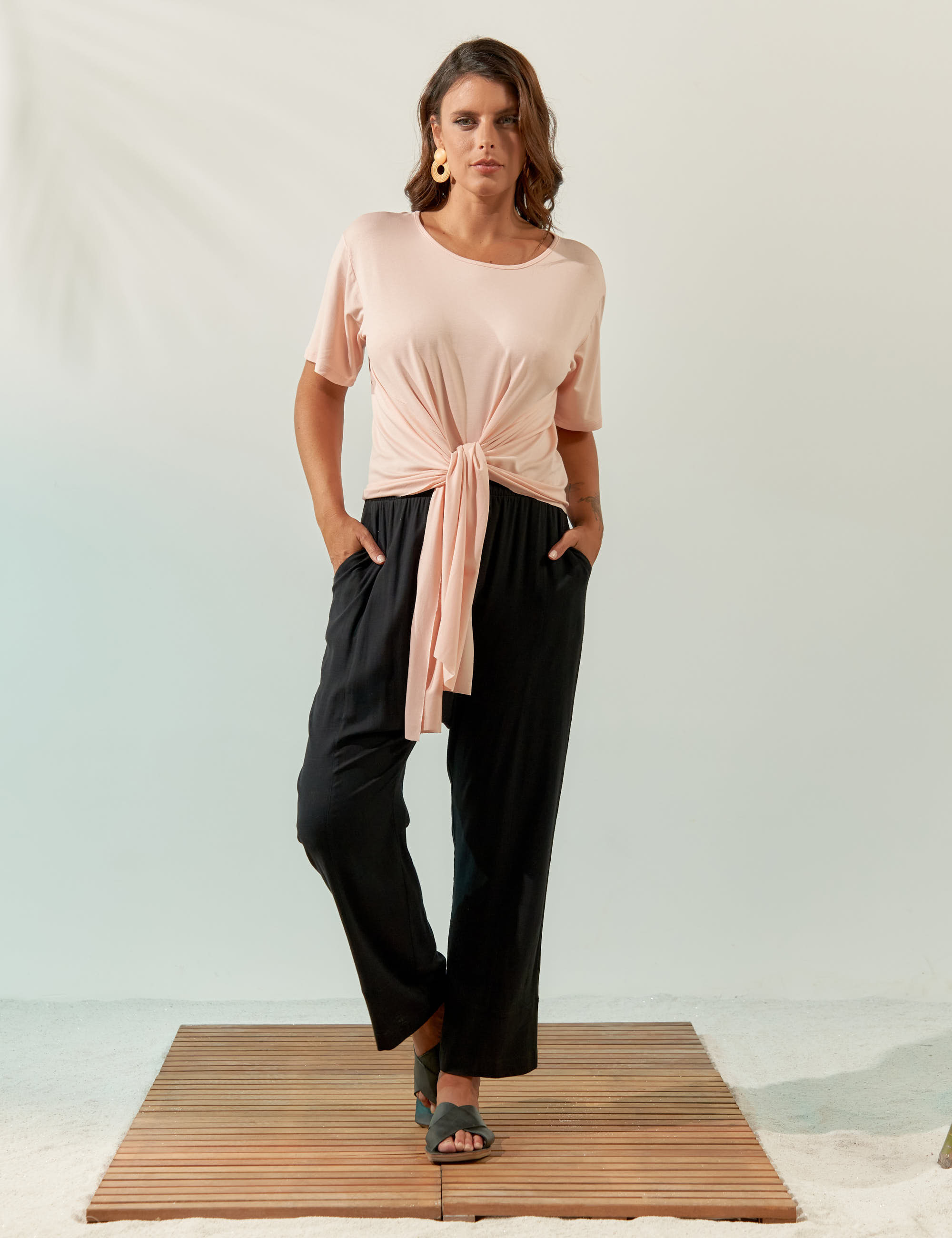 Blusa Nó Frente Rosa Balé